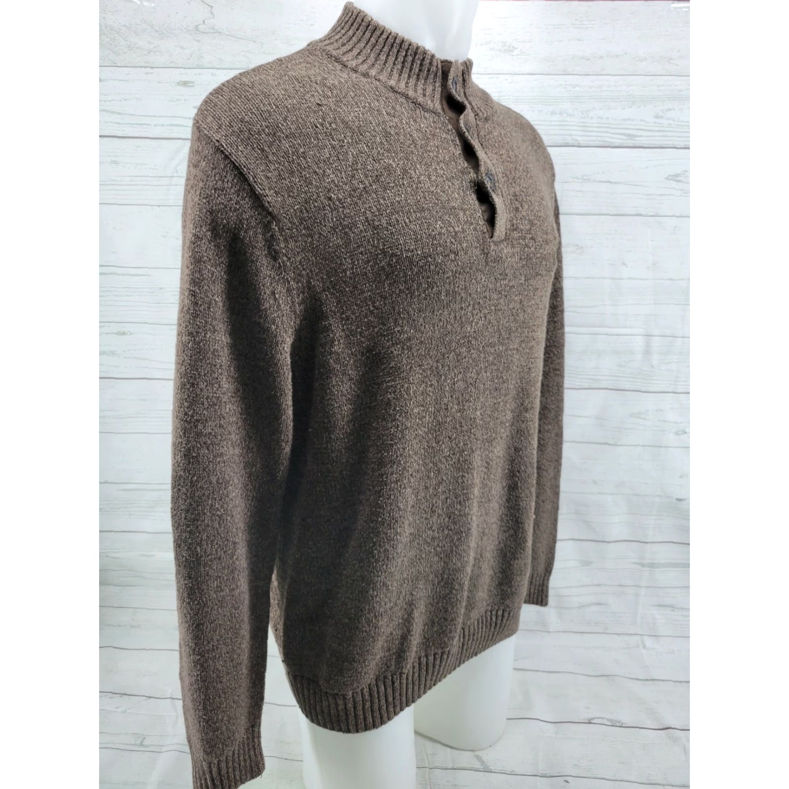 Chaps Chaps Sweater 3 Button Cotton Men's Size Large Brown Shirt MENS Regular Knit Mock Neck Vintage: No Size US L / EU 52-54 / 3 - 3 Thumbnail