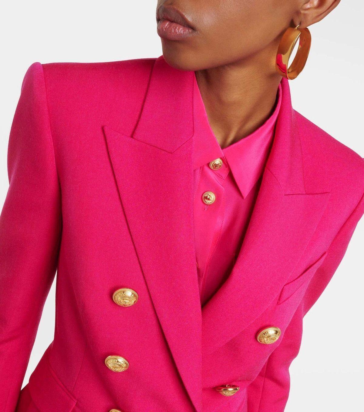 Balmain o1y0525 Blazer in Fuchsia Size XS / US 0-2 / IT 36-38 - 2 Thumbnail