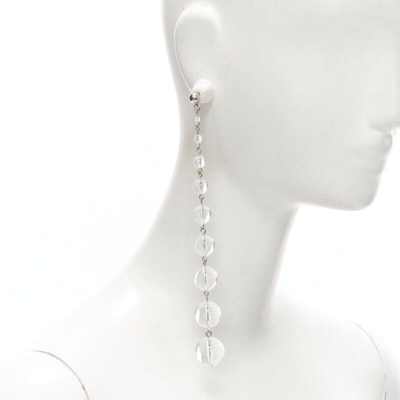 Oscar De La Renta new OSCAR DE LA RENTA clear enamel acrylic ball drop statement earrings Size ONE SIZE - 1 Thumbnail