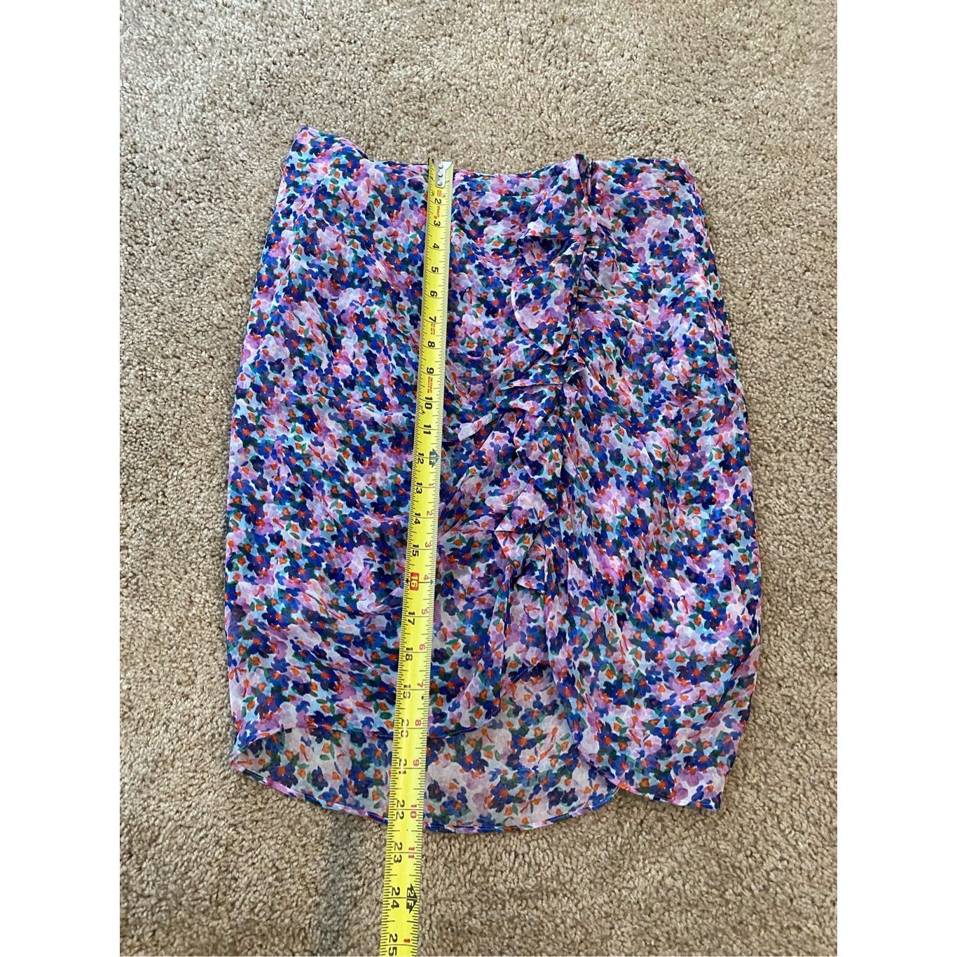 Veronica Beard Veronica Beard NWT Spencer Ruffle Skirt, Silk Cream Multicol Size 32" / US 10 / IT 46 - 2 Thumbnail