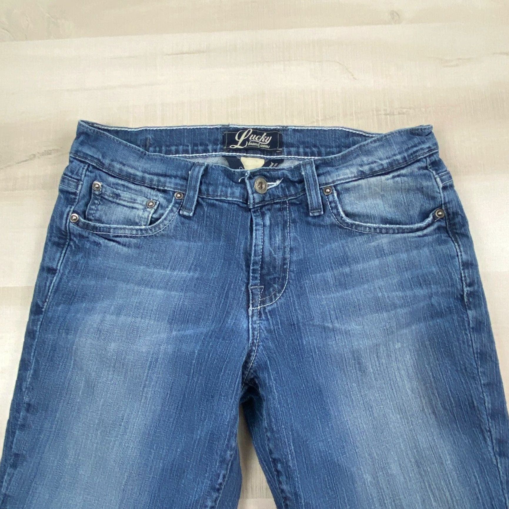 Lucky Brand Lucky Brand Womens Medium Wash Cropped Jeans 4, Classic Rider Crop Style, Blue Size 27" / US 4 / IT 40 - 2 Thumbnail