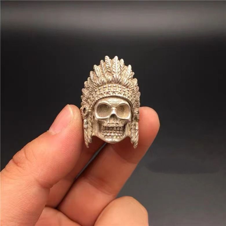 Jewelry Skull Hip-hop Jewelry Rings Open Chrome Ring (Size 7-13) Size ONE SIZE - 6 Thumbnail