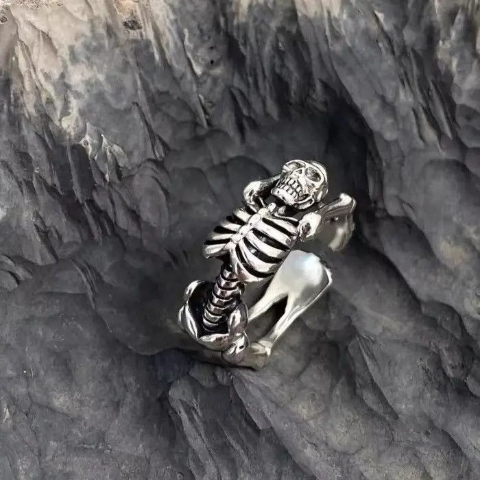 Jewelry Skeleton Bone Opening Ring Size ONE SIZE - 4 Thumbnail