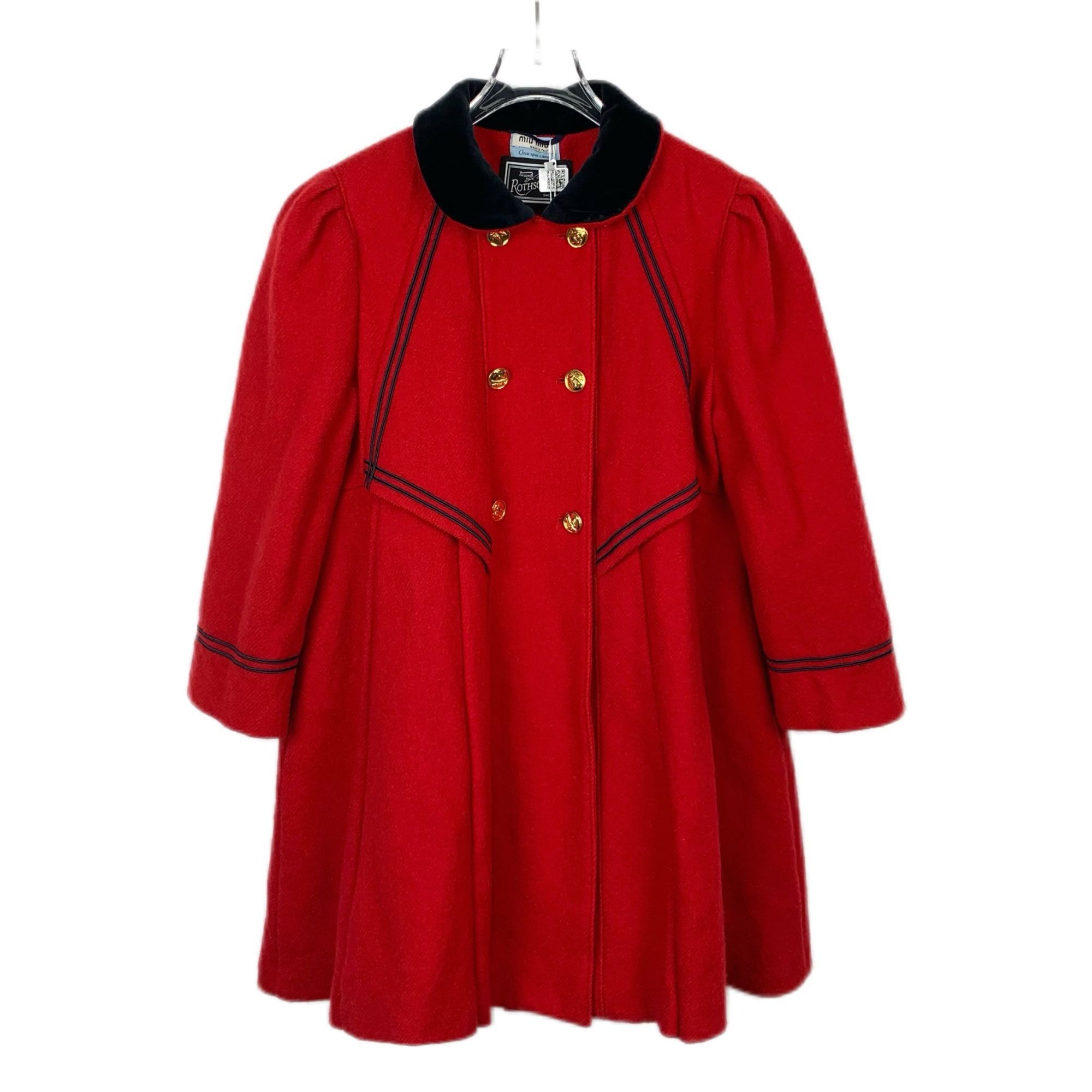 Miu Miu Miu Miu Red Wool Double-Breasted Coat with Doll Collar (Size Size M / US 6-8 / IT 42-44 - 1 Thumbnail