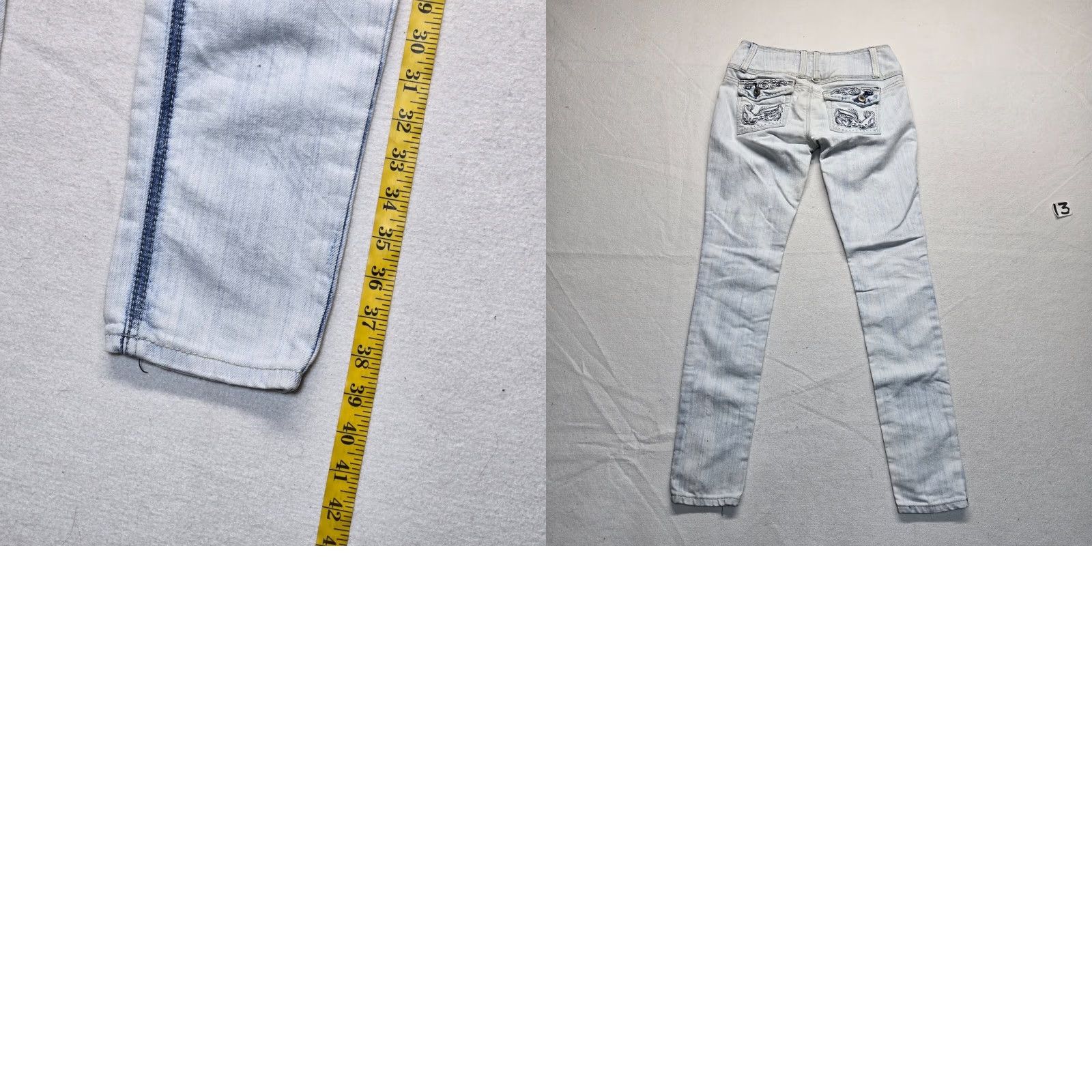 Denime Blue Asphalt Light Wash Denim Jeans Women's Size 3 Straight Leg Size 26" / US 2 / IT 38 - 8 Thumbnail