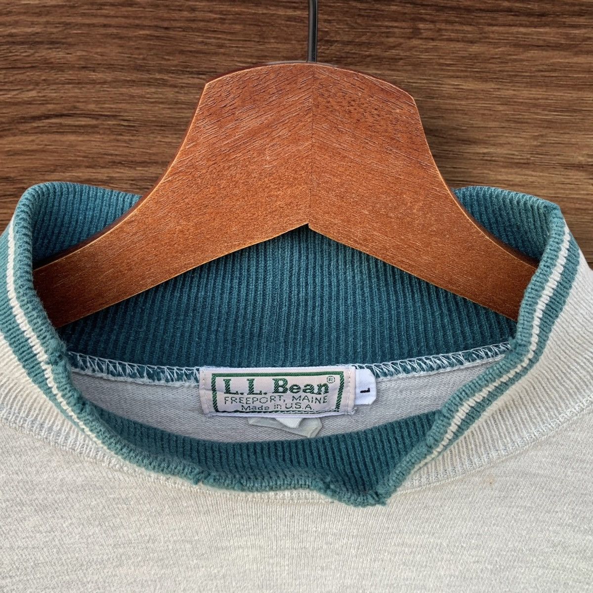 L.L. Bean VINTAGE 1980s LL BEAN TURTLENECK STRIPED SWEATSHIRT Size US L / EU 52-54 / 3 - 7 Thumbnail