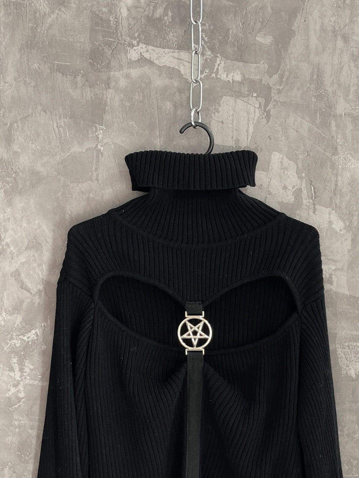 Hysteric Glamour Y2K Goth Style Avant Garde Killstar Turtleneck Sweater Size L / US 10 / IT 46 - 2 Thumbnail