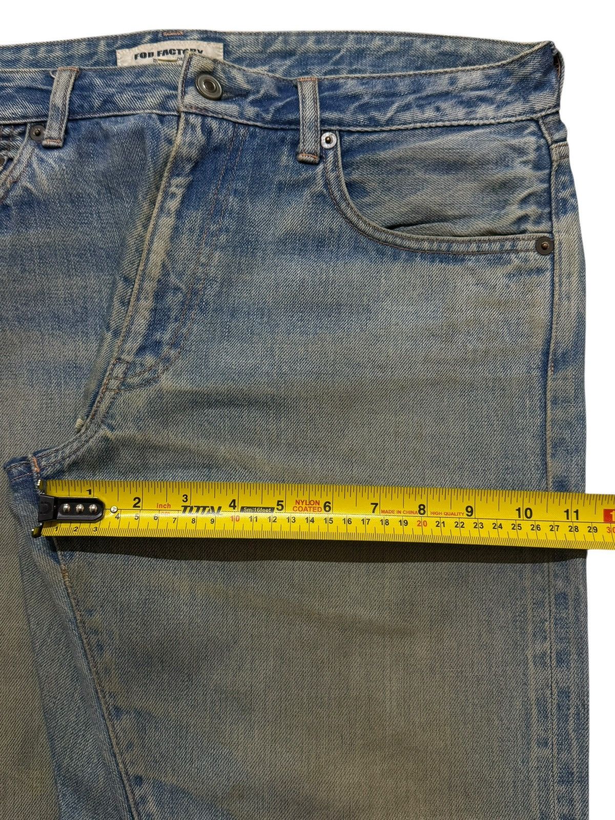 FOB Factory Vintage 90s Japan Fob Factory Selvedge Mud Wash Distress Size US 33 - 14 Thumbnail