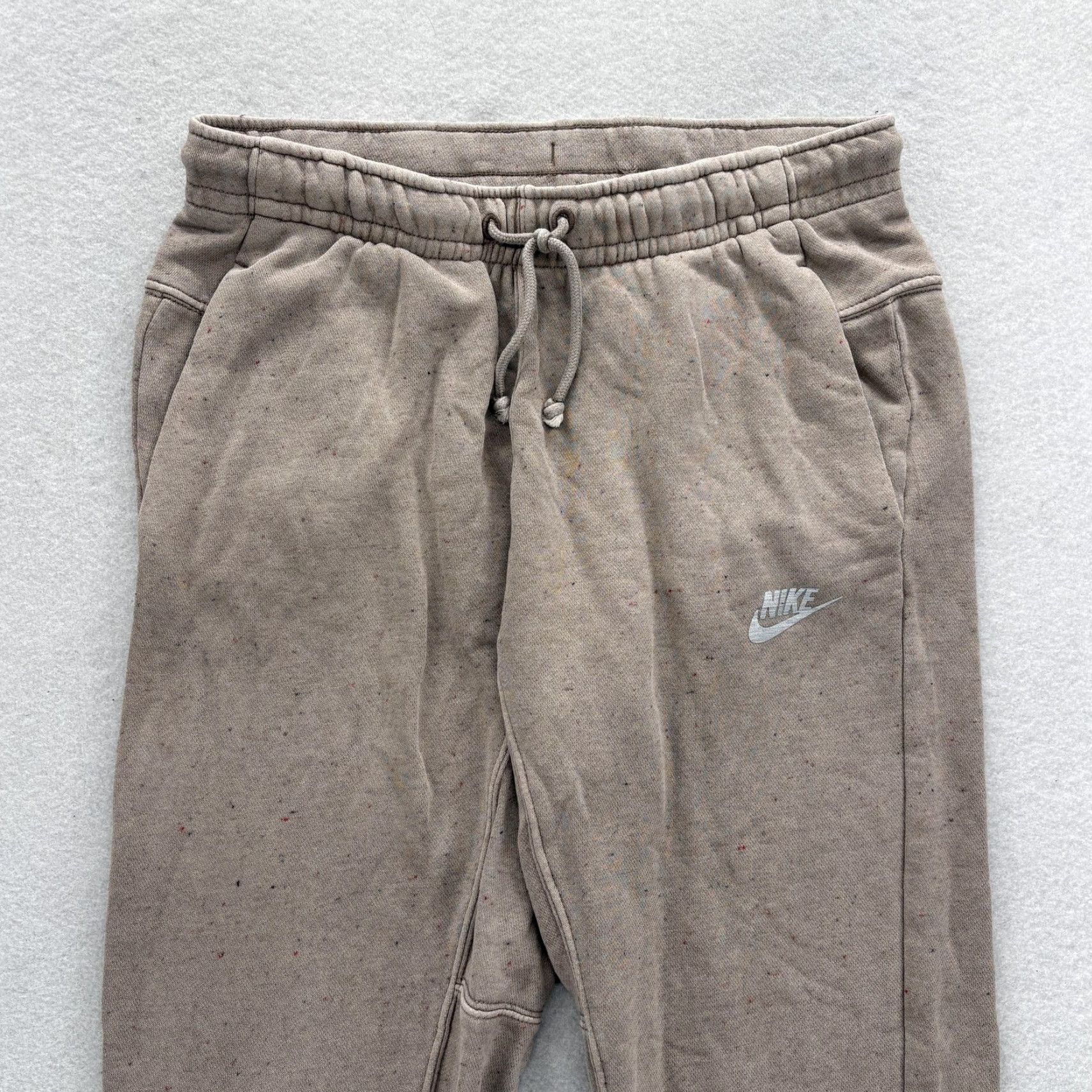 Nike Nike Pants Mens XS Beige Fleece Joggers Sweatpants Flecked Athletic Gym Training Size US 27 - 2 Thumbnail