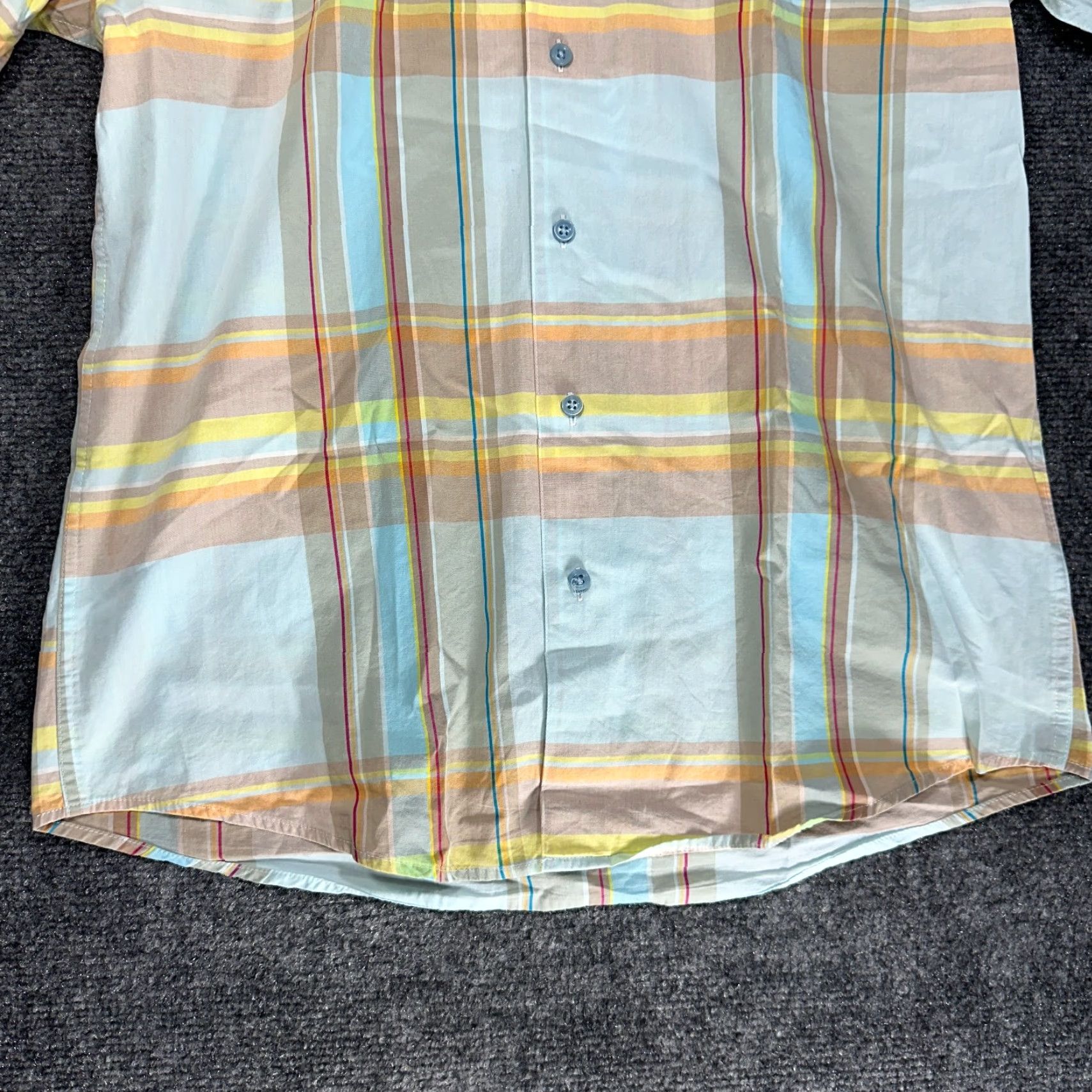 Ben Sherman Ben Sherman Shirt Mens Small Button-Up Short Sleeve Blue Plaid Cotton Size US S / EU 44-46 / 1 - 2 Thumbnail