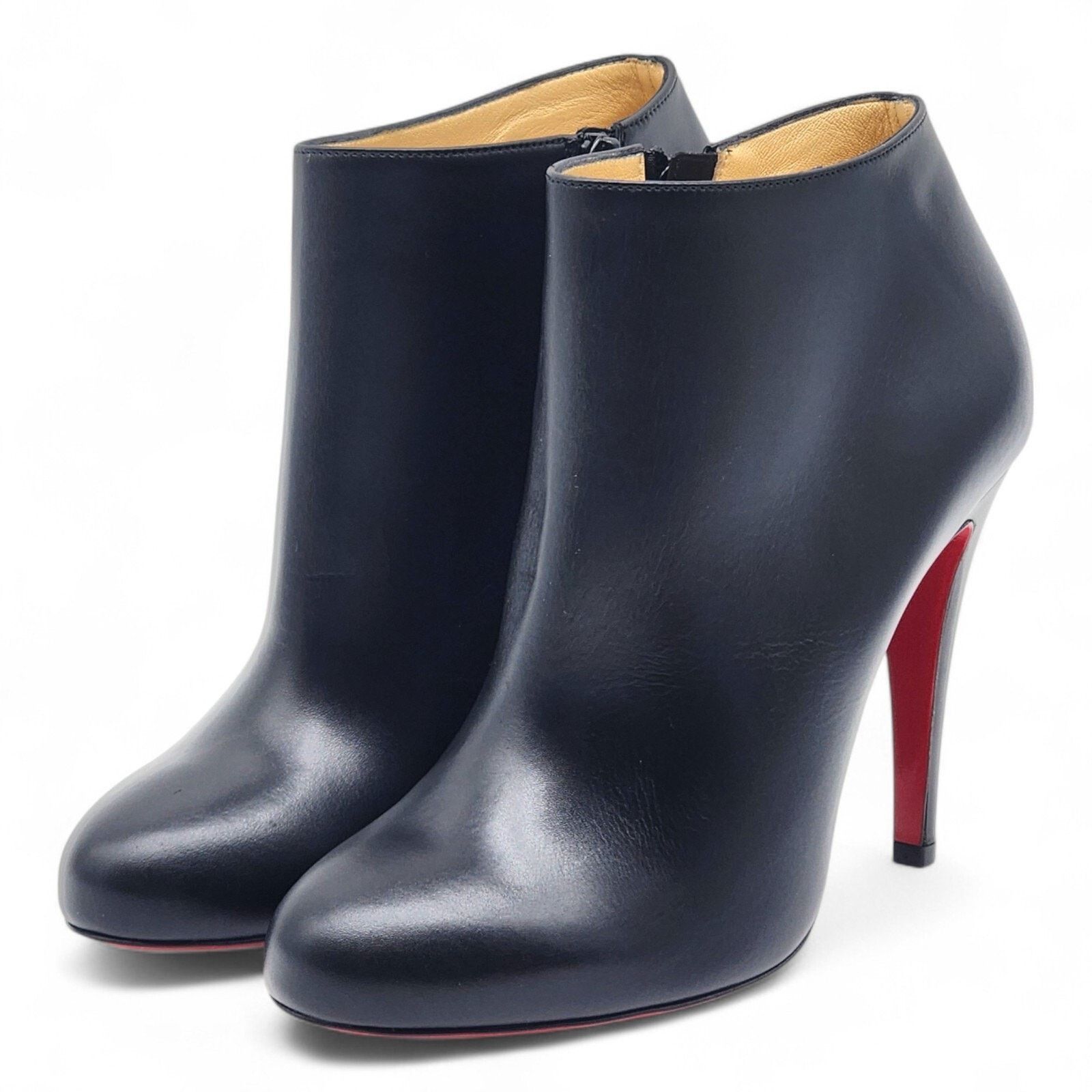 Christian Louboutin Belle 85 Leather Ankle Booties Black EU