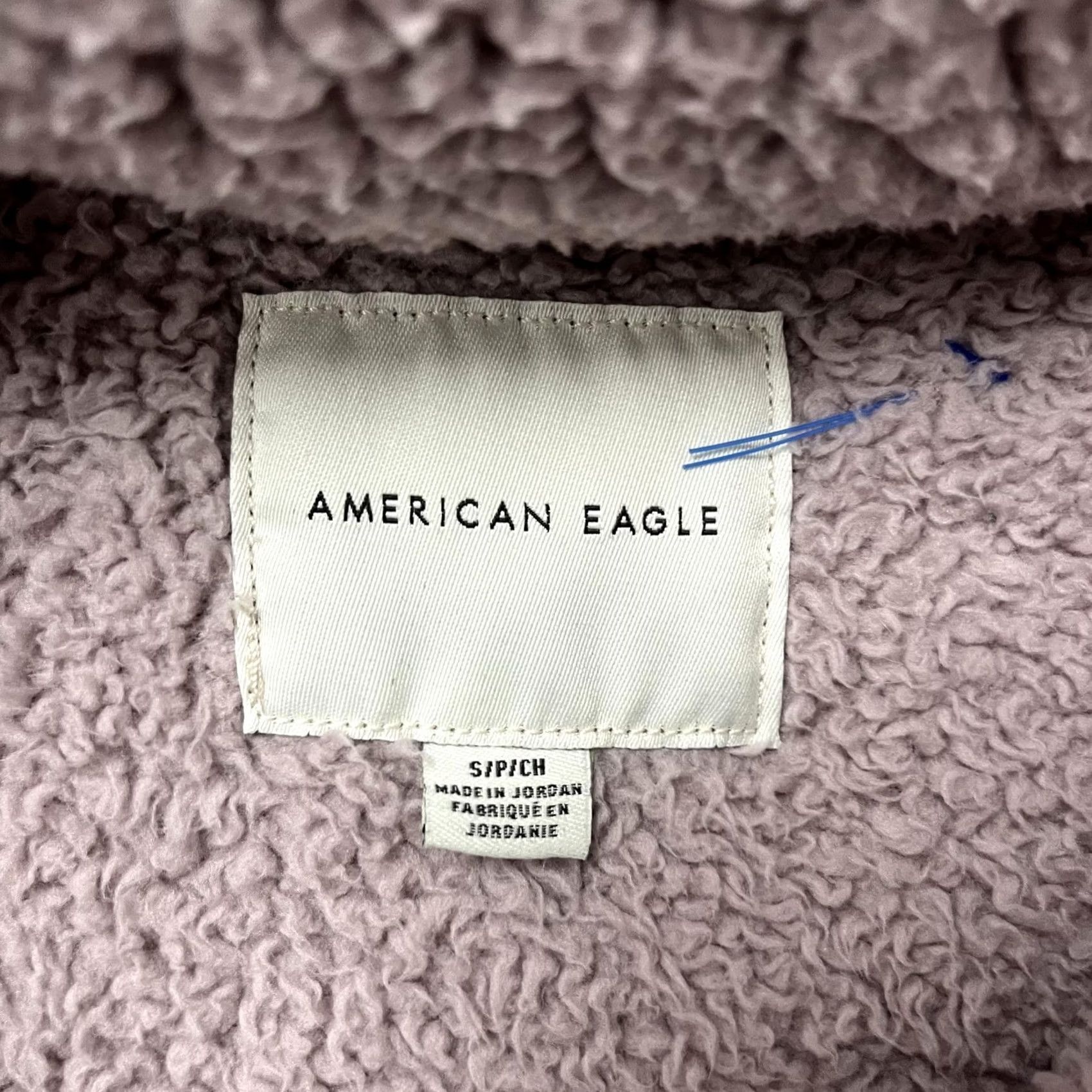 American Eagle Outfitters American Eagle Sweatshirt Womens Small Beige Sherpa Fleece Quarter Zip Pullover Size S / US 4 / IT 40 - 2 Thumbnail
