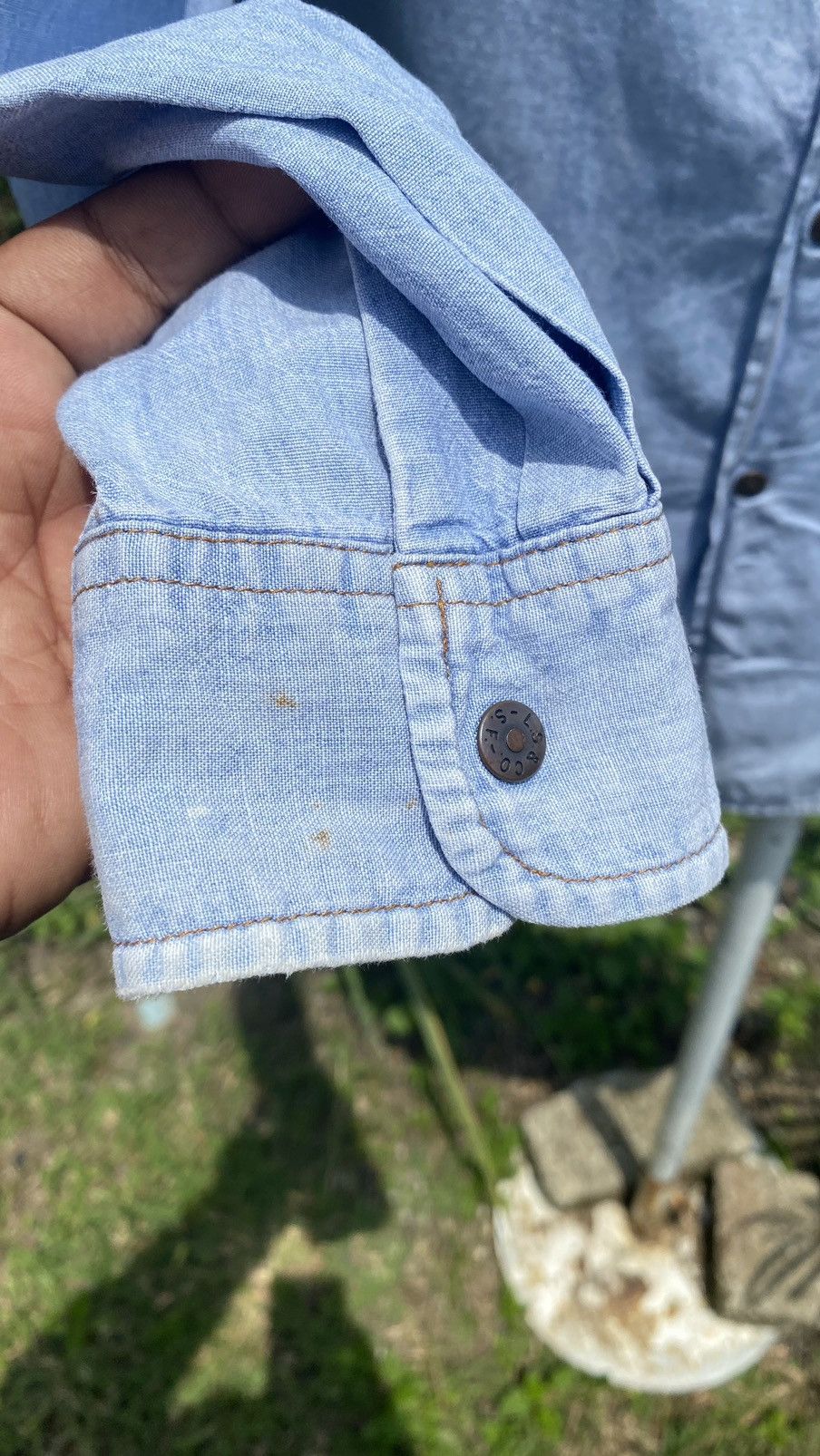 Levi's Vintage Clothing × Vintage Vintage Levi’s Orange tag salvage shirt Size US L / EU 52-54 / 3 - 13 Thumbnail