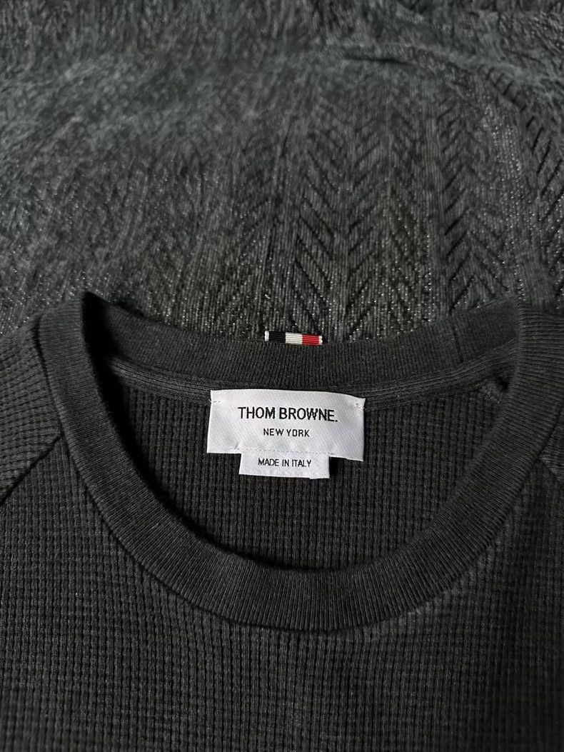 Thom Browne Thom Browne size3 Dark grey waffle hoodie Size US L / EU 52-54 / 3 - 3 Thumbnail