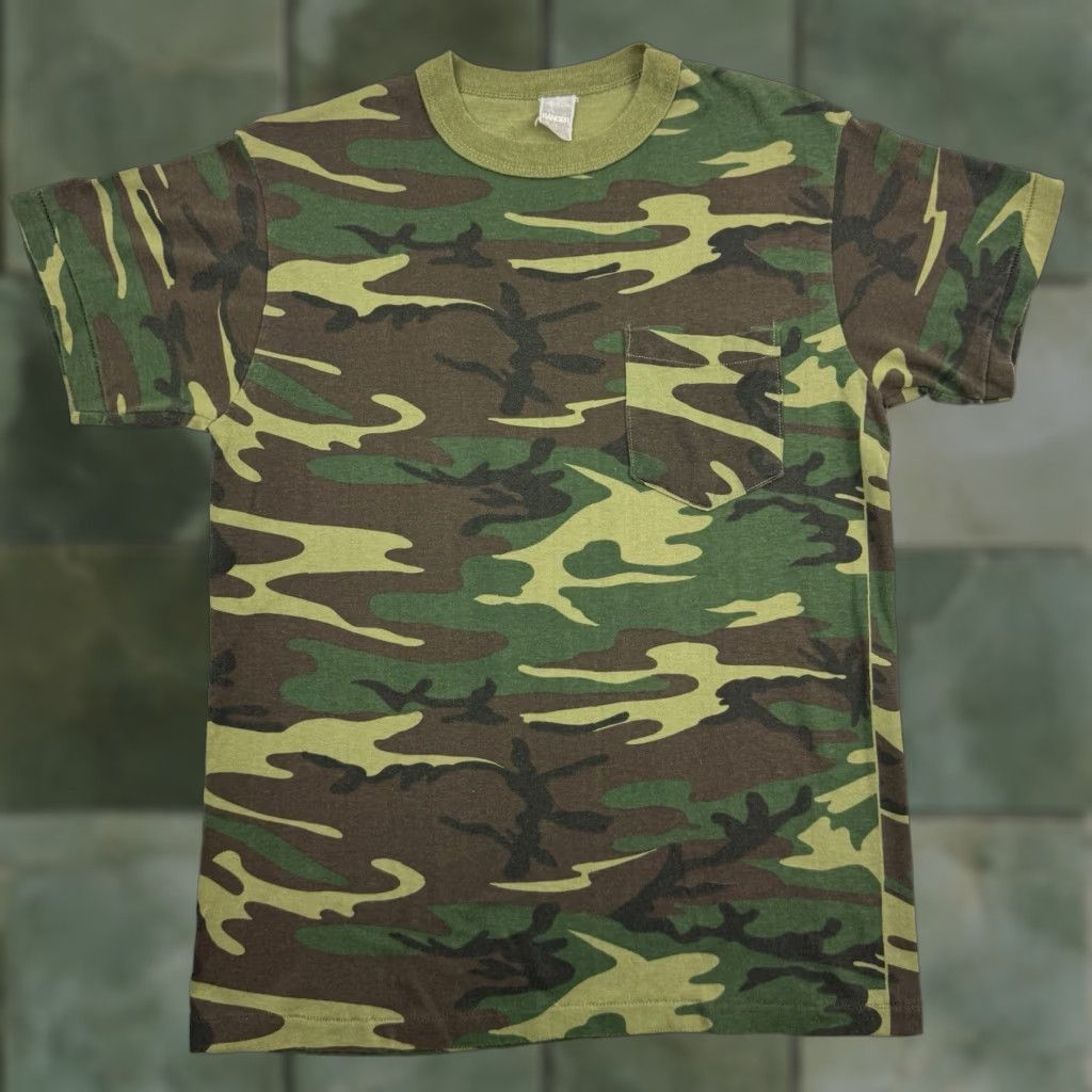 Vintage VINTAGE Ranger T Shirt Camouflage Pocket Adult Medium Hunting Outdoor Nature 80s Made In USA Mens Size US M / EU 48-50 / 2 - 1 Thumbnail