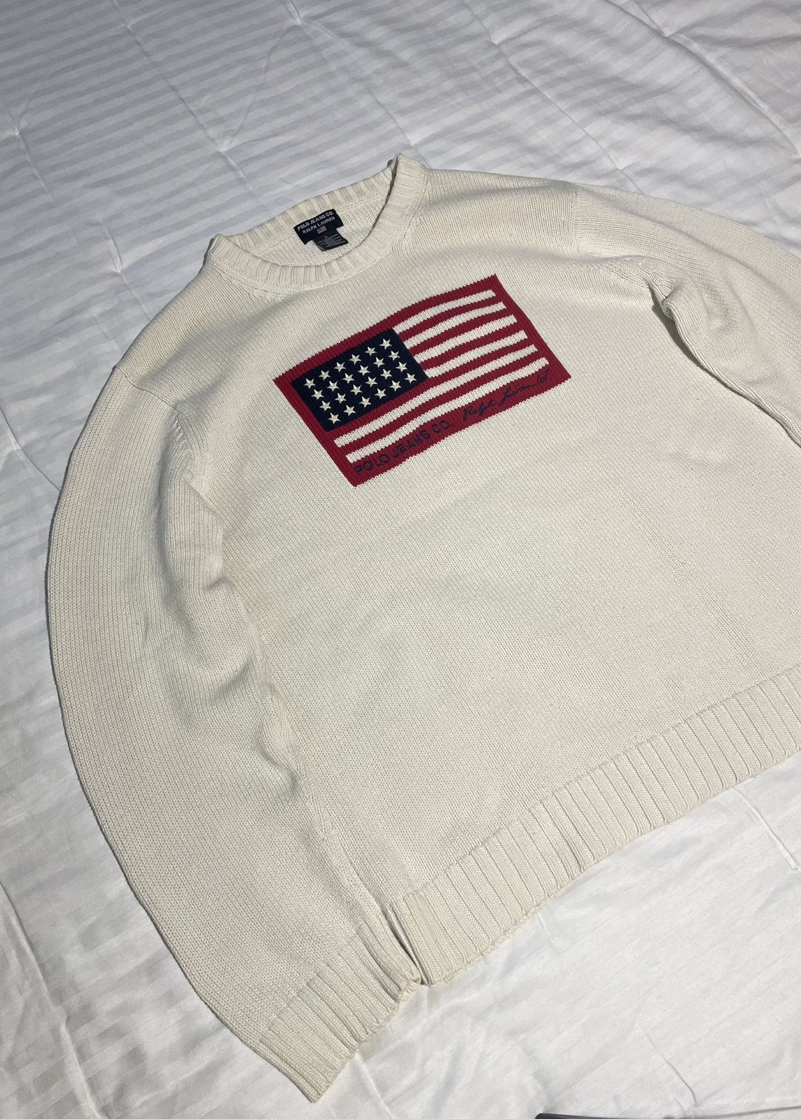 Polo Ralph Lauren Vintage Rare Polo Ralph Lauren American Flag Knight Sweater Size US L / EU 52-54 / 3 - 3 Thumbnail