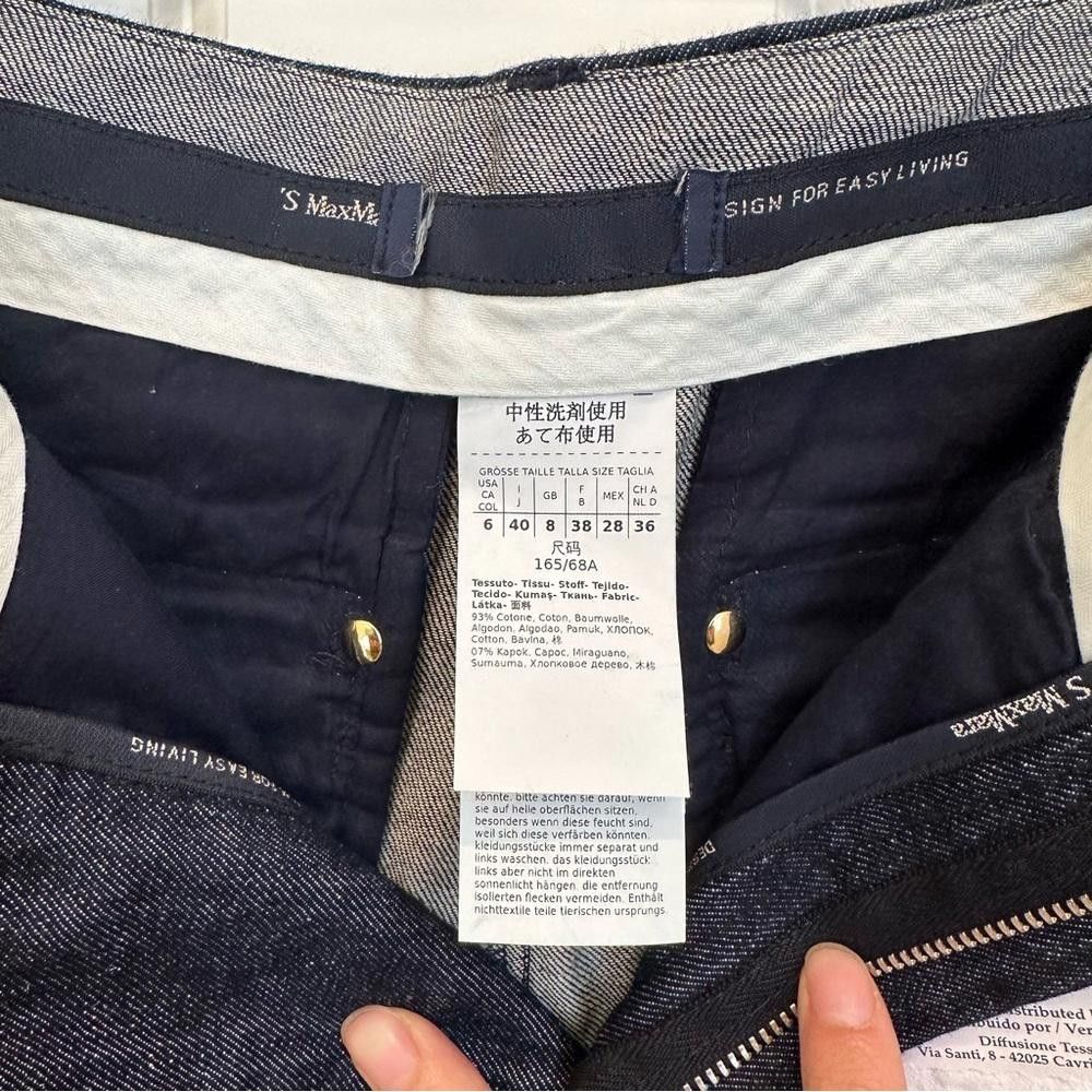 Designer ‘ S Max Mara Label-cut Denim Carrot Trousers Size: US6 IT40 Size 28" / US 6 / IT 42 - 3 Thumbnail