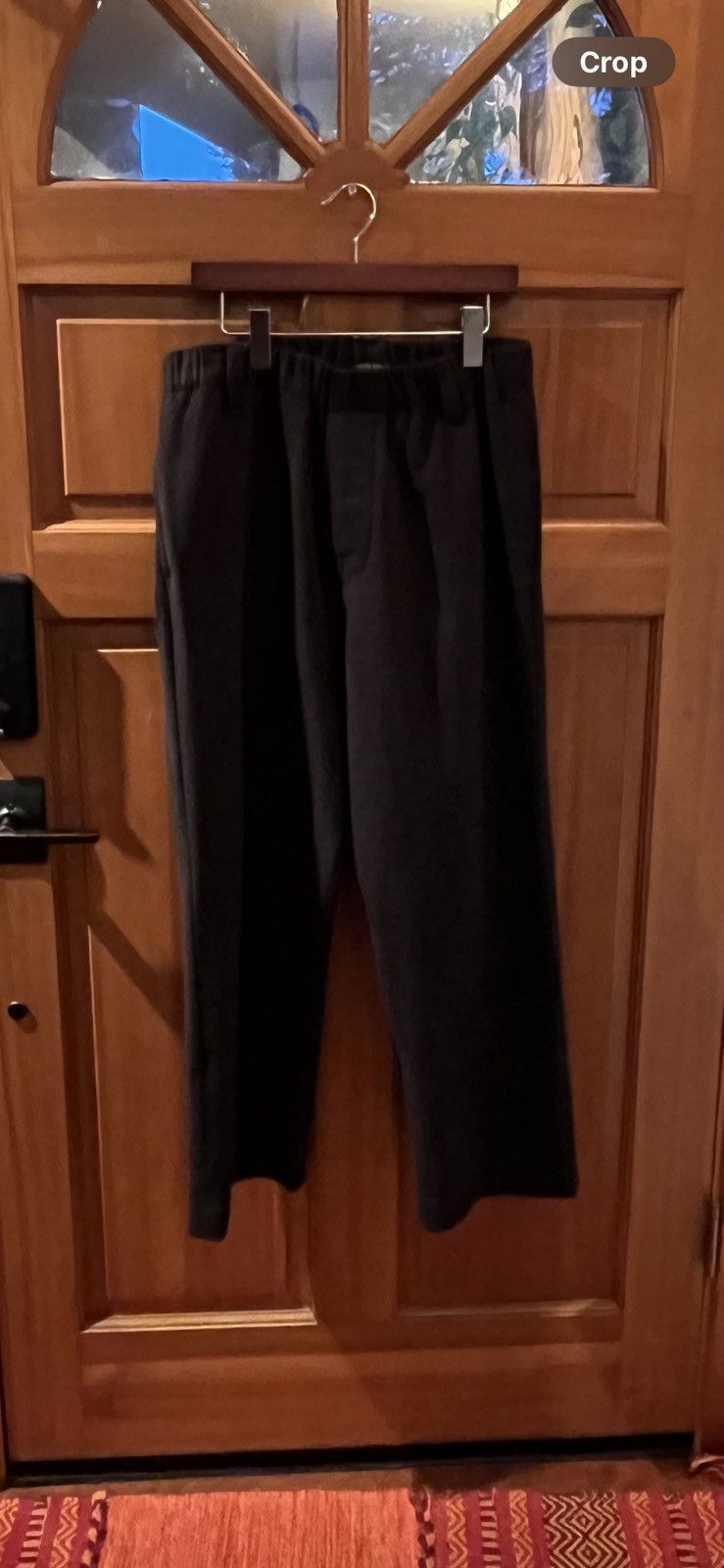 image of Evan Kinori Elastic Pant Medium Yarn Dyed Brown/black Cotton/wool in Black/Brown, Men's (Size 34)