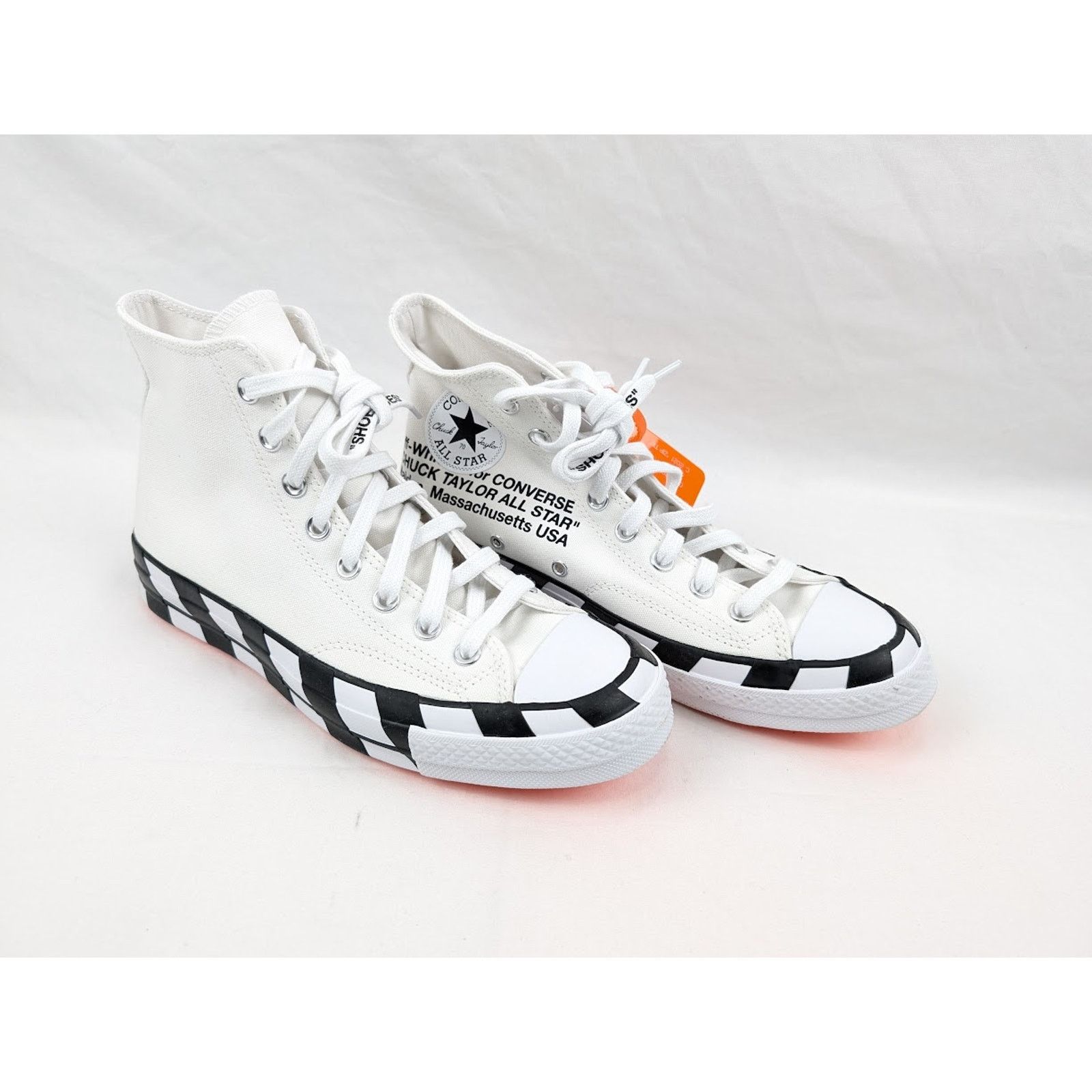 Converse × Off-White o1rshd1 DUP / Unisex Chuck 70 Hi-Top Sneakers in White/Cone Size US 10 / IT 40 - 14 Thumbnail