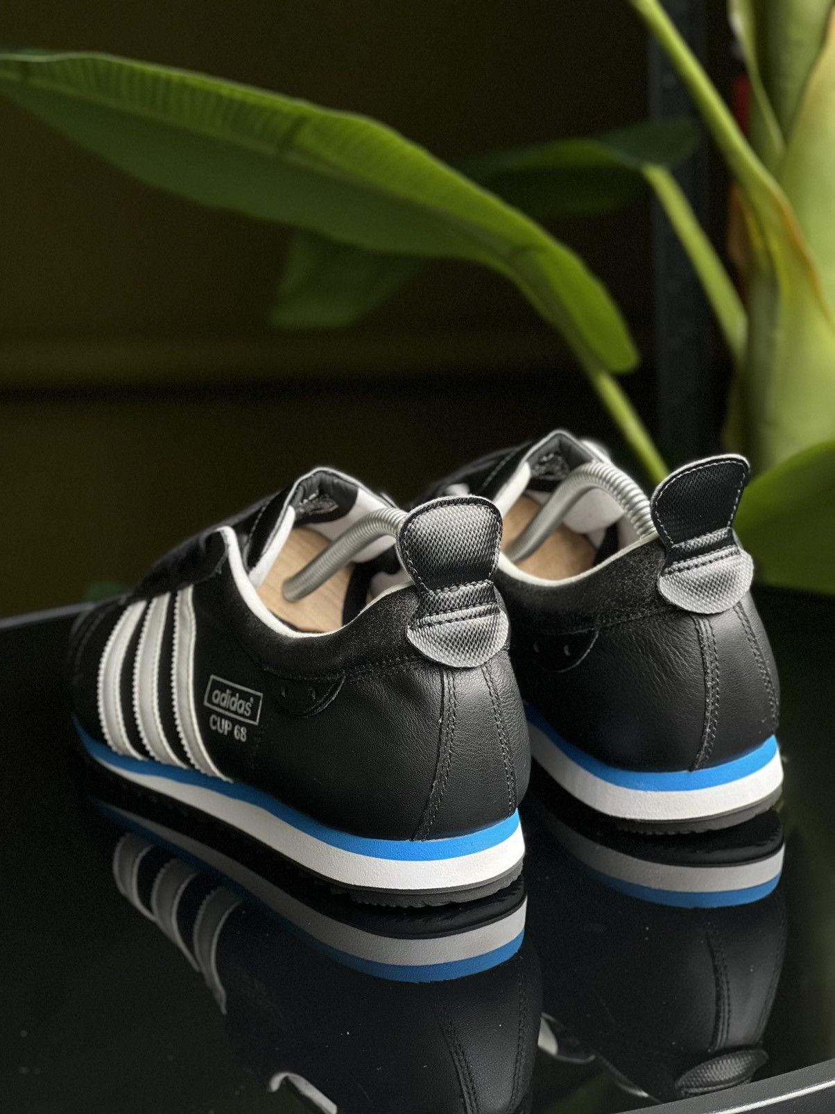 Vintage Adidas Cup 68 Indoor Trainers Black White Blue Y2K Size US 10.5 / EU 43-44 - 3 Thumbnail
