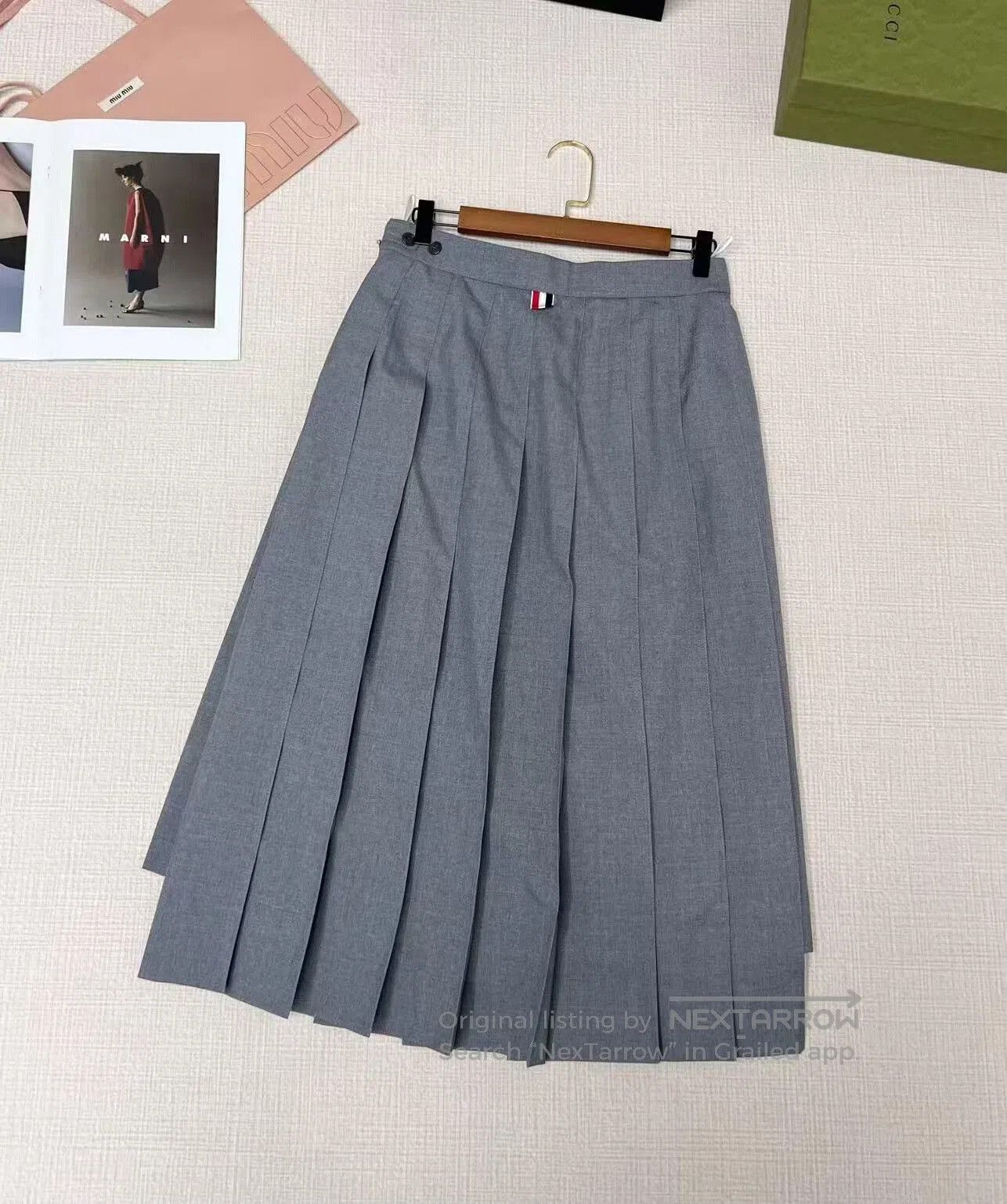 Thom Browne Thom Browne Gray Pleated Skirt. Size 41" - 2 Thumbnail