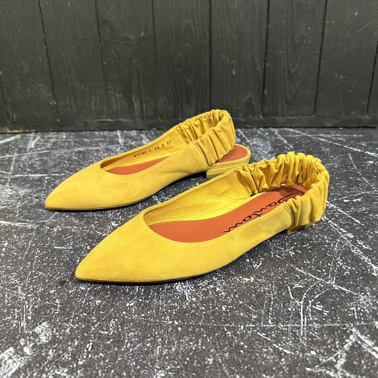 Santoni SANTONI - Women’s Yellow Ballet Suede Flats Size 37 Size US 7 / IT 37 - 4 Thumbnail