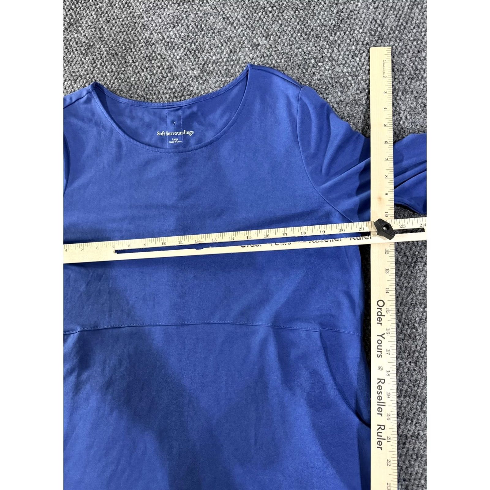 Soft Surroundings Soft Surroundings Blouse Womens Large Blue Scoop Neck Long Sleeve Tunic Top Size L / US 10 / IT 46 - 7 Thumbnail