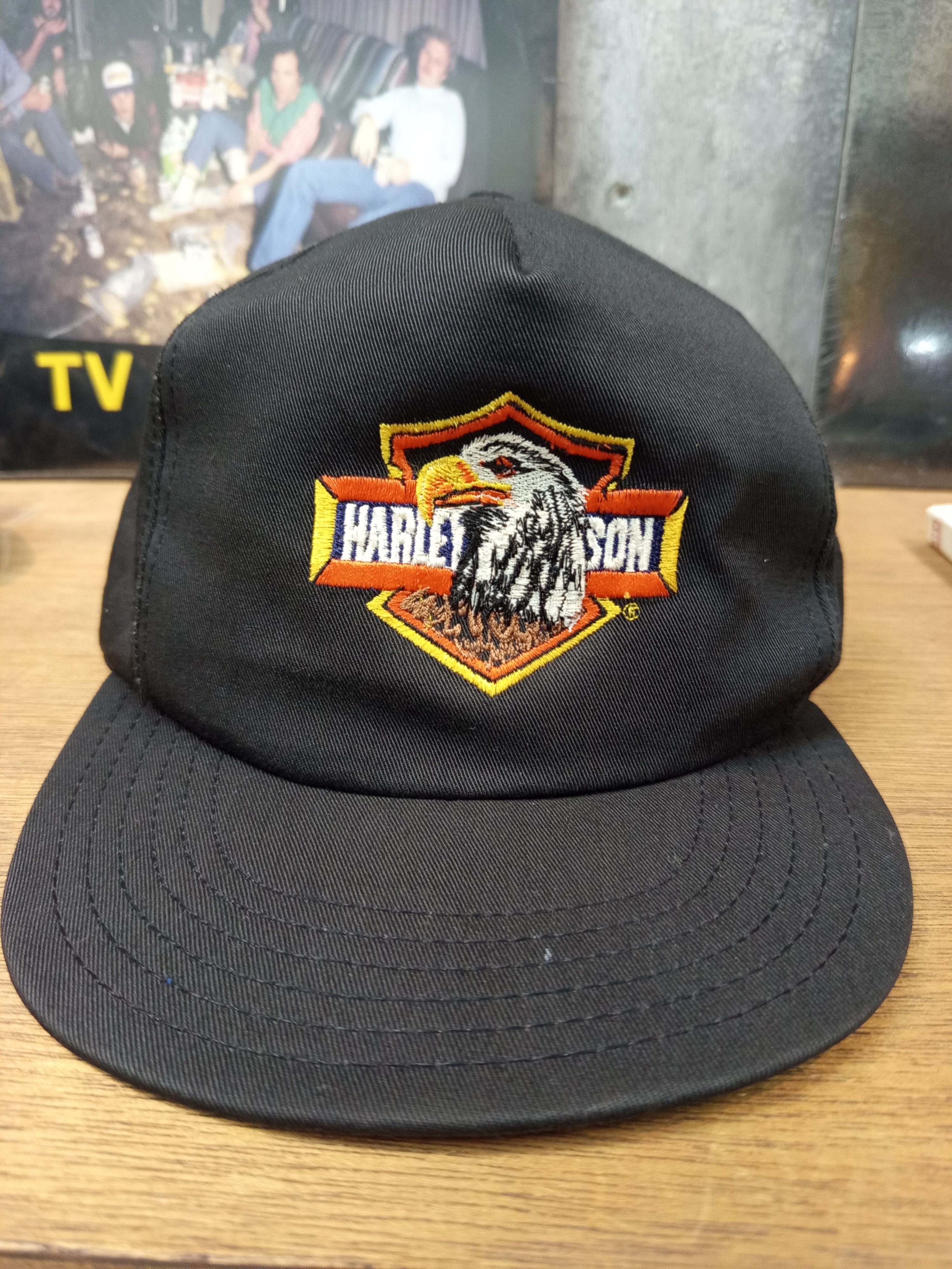 Harley Davidson VINTAGE 80s Harley-Davidson Trucker Hat Adjustable