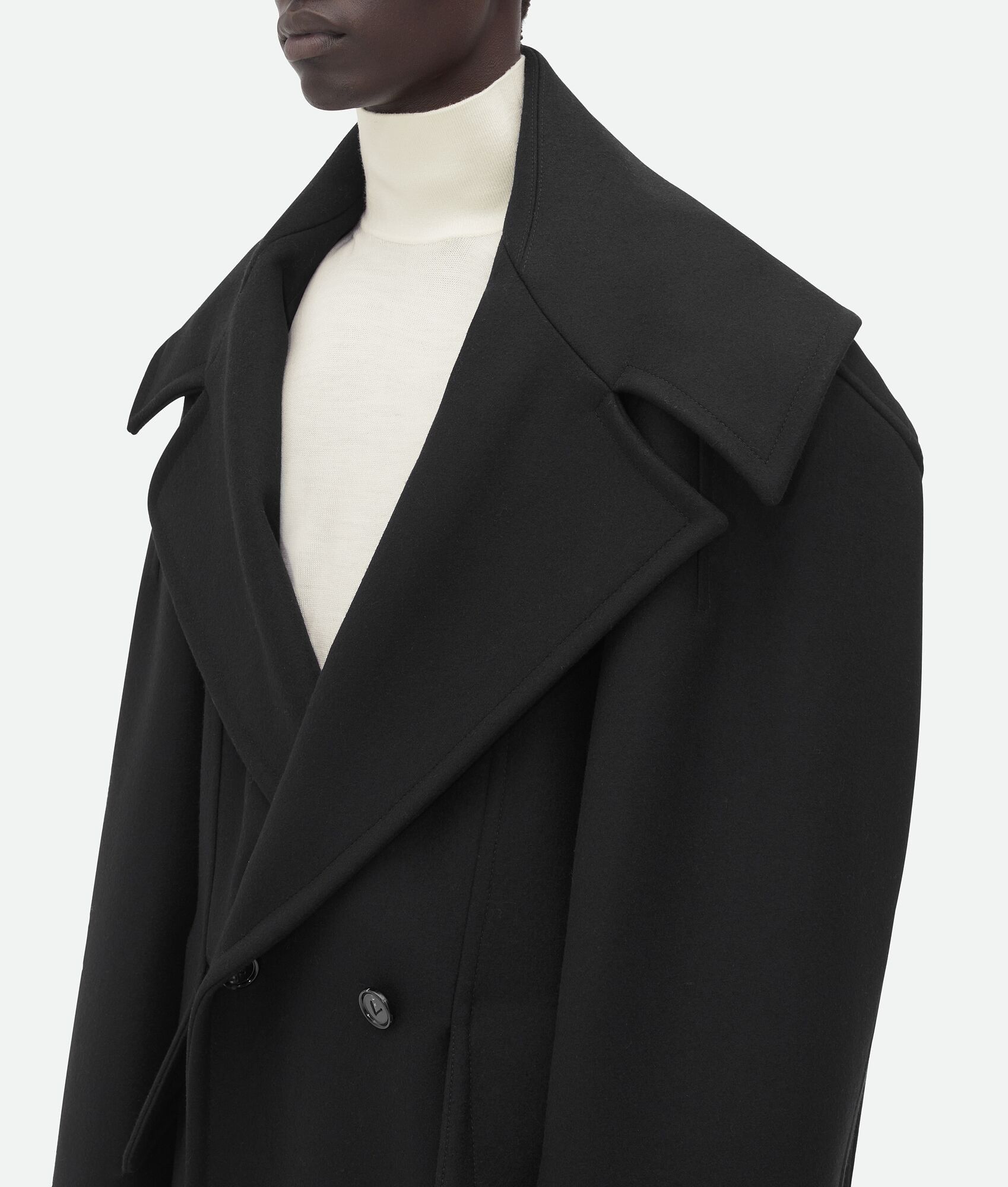 Bottega Veneta o1lf3ng10925 Felted Wool Coat in Black Size US M / EU 48-50 / 2 - 4 Thumbnail