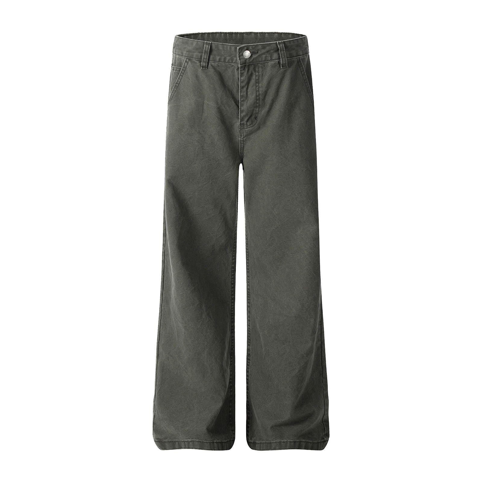 Japanese Brand Wide Leg Baggy Jeans in Olive Green Size US 32 / EU 48 - 4 Thumbnail