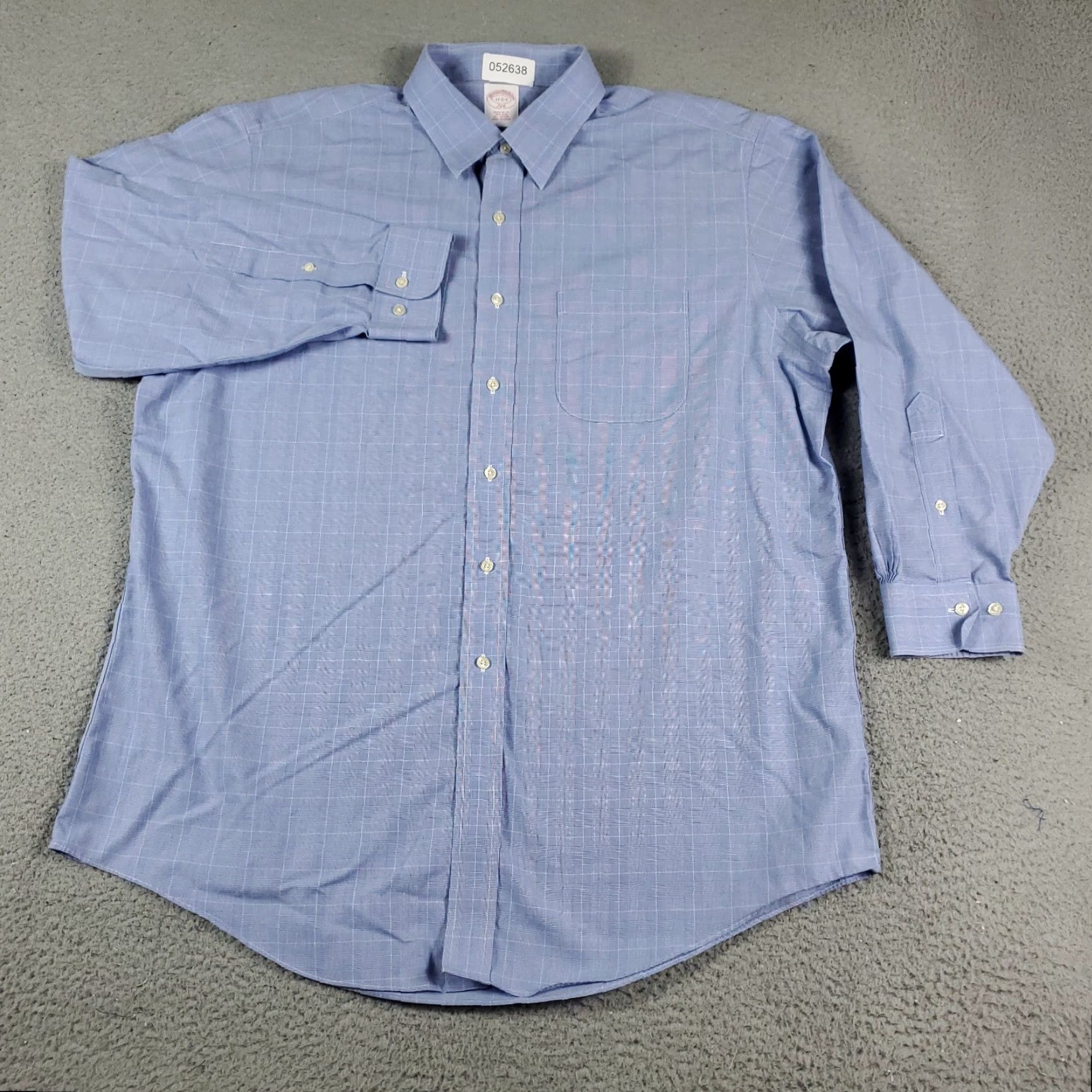 Brooks Brothers Brooks Brothers Dress Shirt Mens Size 17 Blue Plaid Long Sleeve Button Up Regular Fit Size 46R - 2 Thumbnail