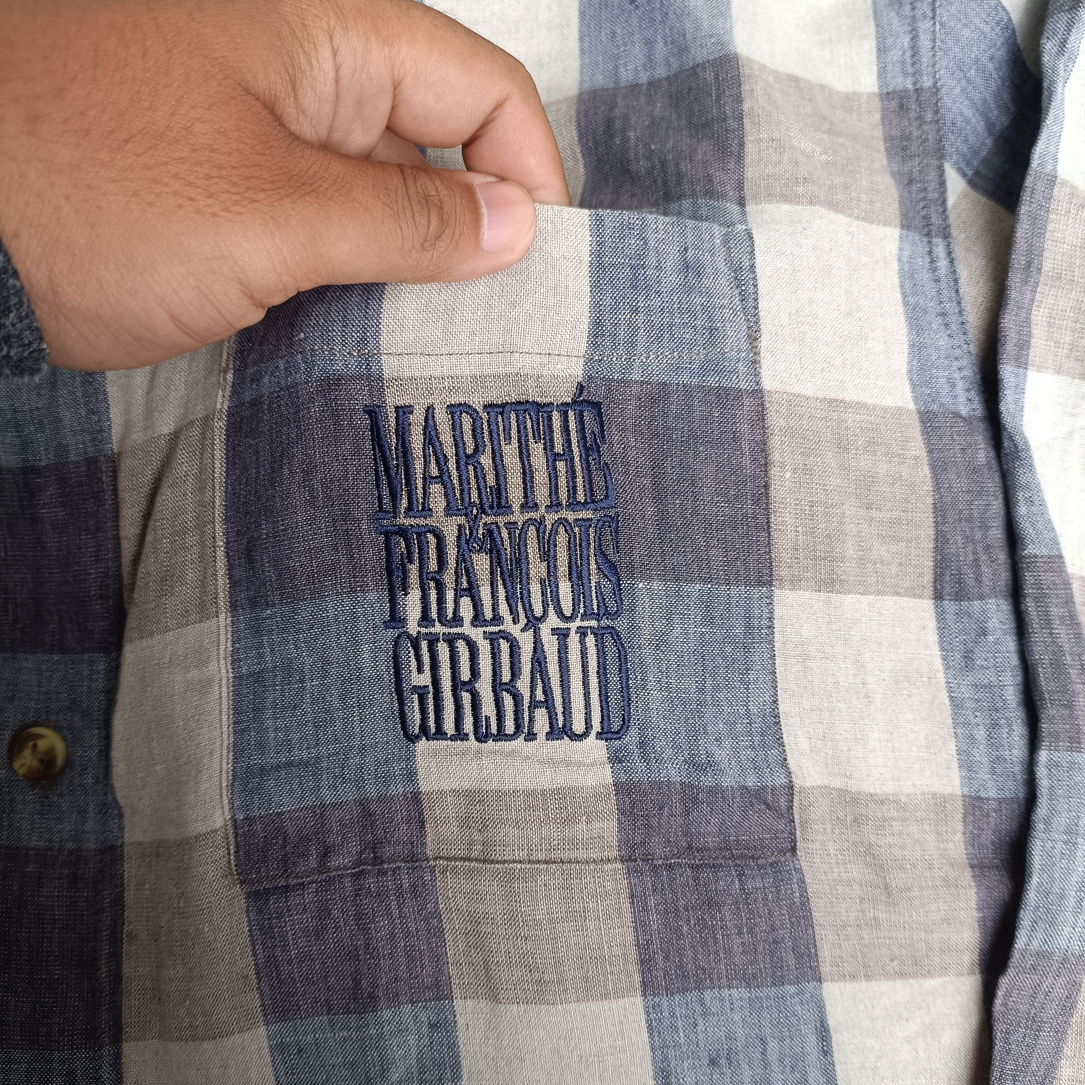 Marithe + Francois Girbaud Vintage MFG Plaid Tartan linen shirt Size US L / EU 52-54 / 3 - 3 Thumbnail