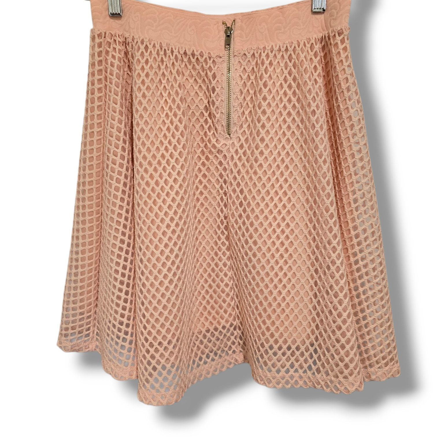 Other Metro Wear Women’s Dusty Pink Lace Overlay Skater Skirt Size 26" / US 2 / IT 38 - 3 Thumbnail
