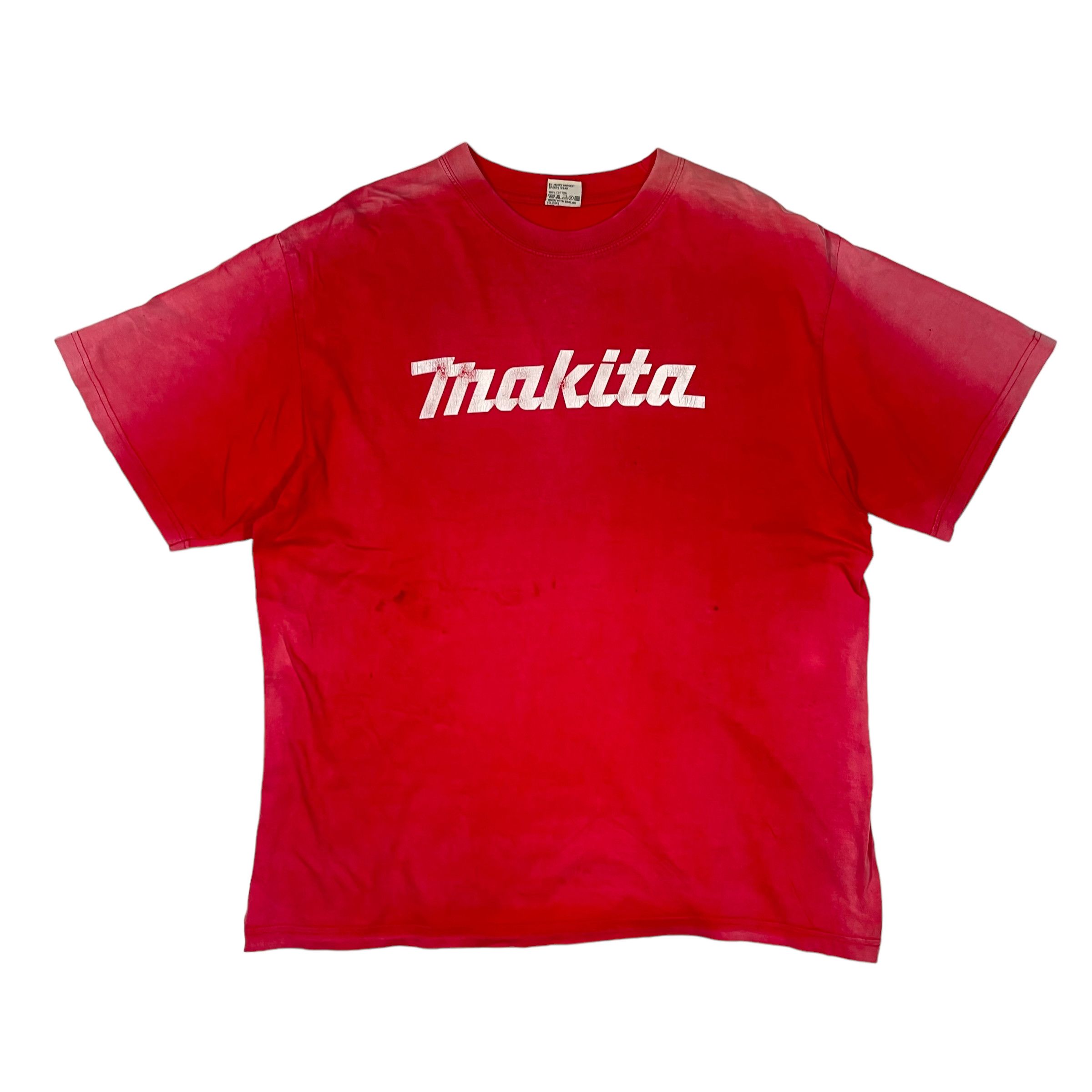 Vintage Vintage 1990s Makita Sun Faded Distressed T Shirt Size US XL / EU 56 / 4 - 2 Thumbnail