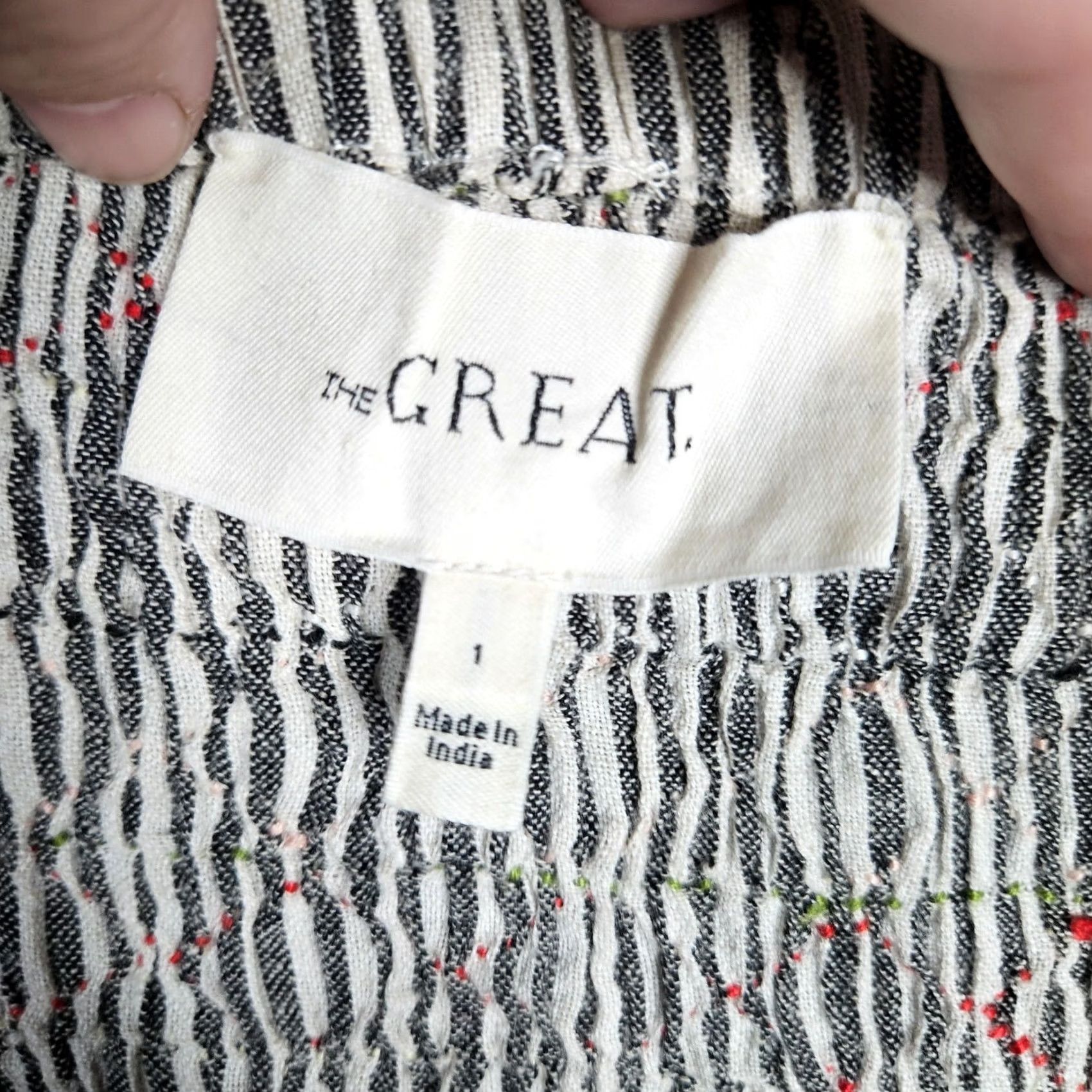 THE GREAT The Great Women’s Gray White Stripes Embroidery waist Skirt Size 1 Shirt? Size 25" / US 0 / IT 36 - 3 Thumbnail