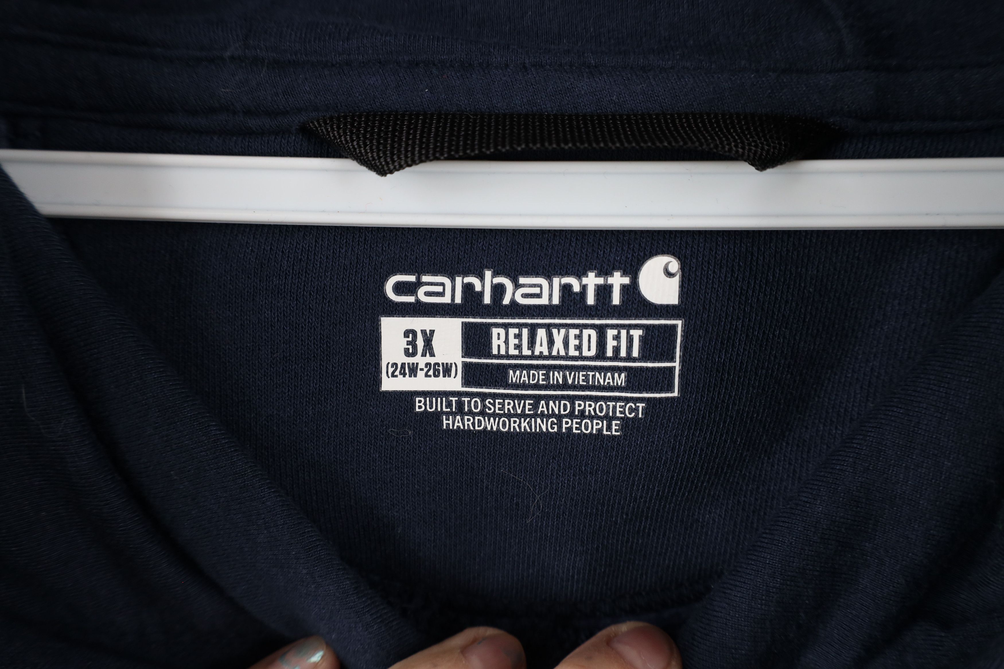 Carhartt × Vintage Vintage Carhartt Out Big Logo Heavyweight Hoodie Sweatshir Size 3XL / US 20-22 - 7 Thumbnail