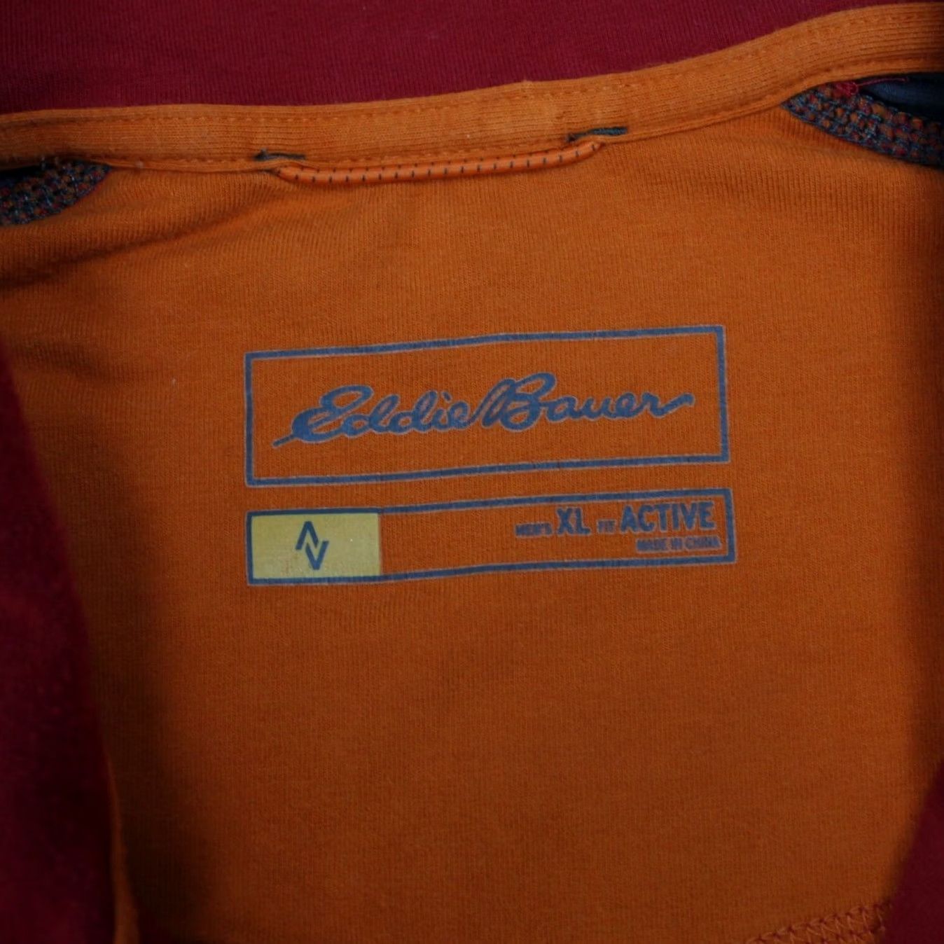 Eddie Bauer Eddie Bauer Sweatshirt Mens XL 1/4 Zip Red/Gray Fleece Pullover Long Sleeve Mock Neck 95% Cotton 5% Spandex Size US XL / EU 56 / 4 - 7 Thumbnail
