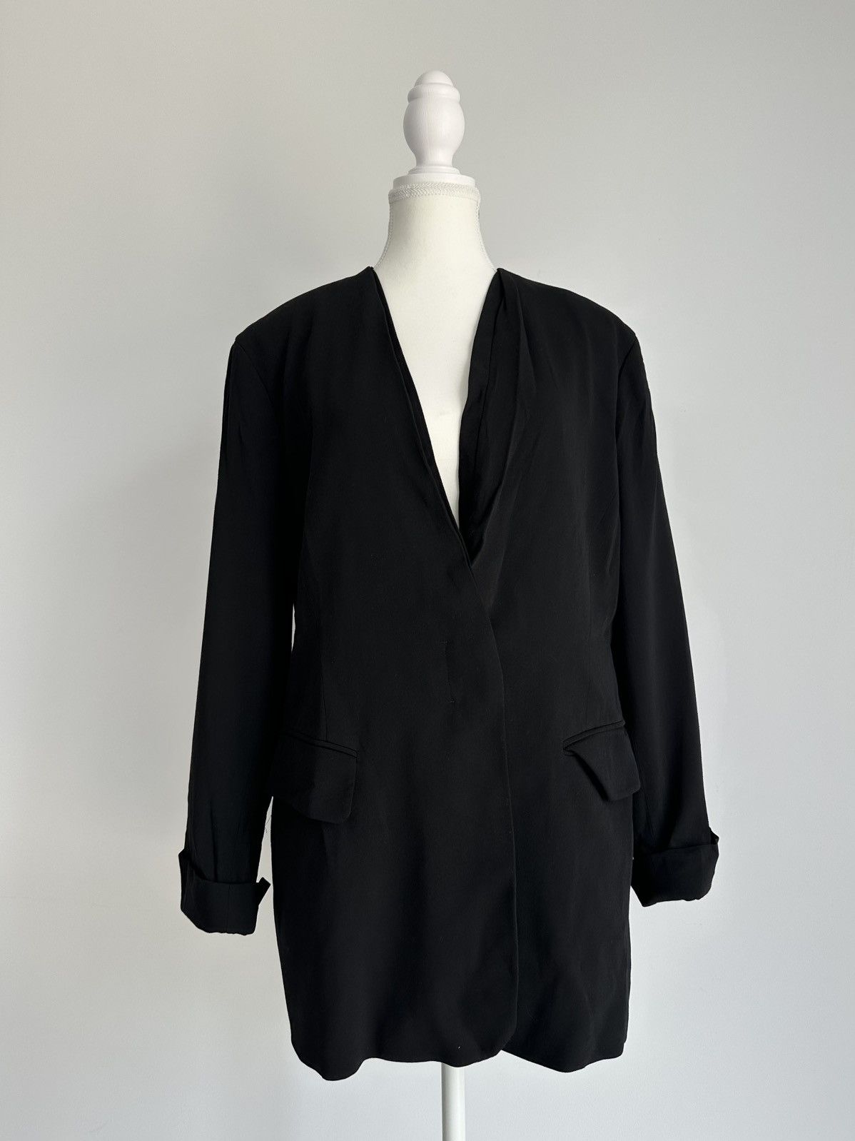 Jil Sander Vintage Jil Sander Black Wool Avant Garde Blazer Jacket Sz L Size M / US 6-8 / IT 42-44 - 1 Thumbnail