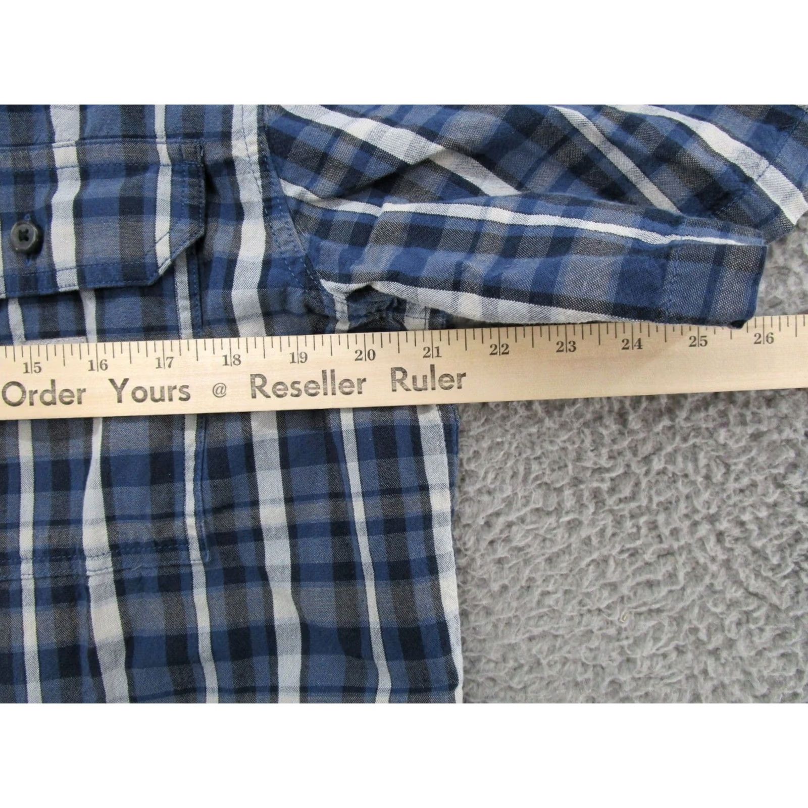Carhartt Carhartt Mens Short Sleeve Shirt Blue Plaid Button-Up 100% Cotton Size M Loose Fit Workwear Shirt Size US M / EU 48-50 / 2 - 6 Thumbnail