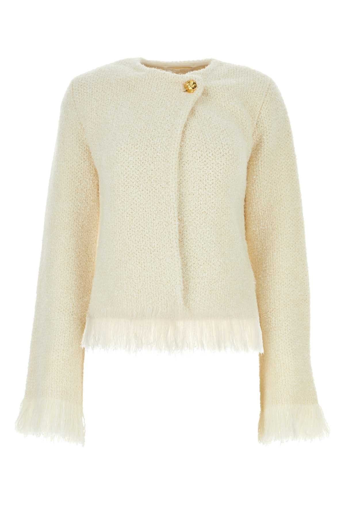 image of Chloe Ivory Stretch Wool Blend Blazer in White, Women's (Size Small)