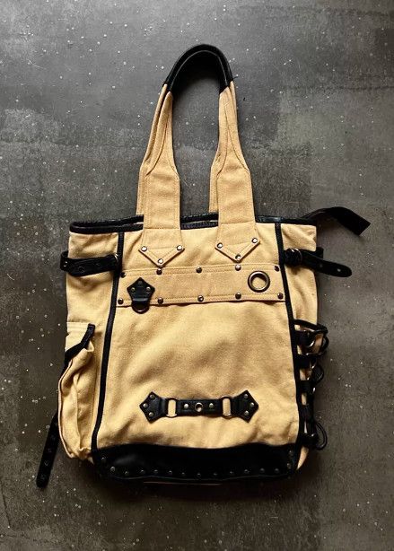 KMRii KMRii Early Rivet & Drawstring Denim Tote Bag Size ONE SIZE - 3 Thumbnail