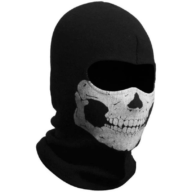 Japanese Brand Musion Full Face Mask Black Ghost Print Balaclava Size ONE SIZE - 1 Thumbnail