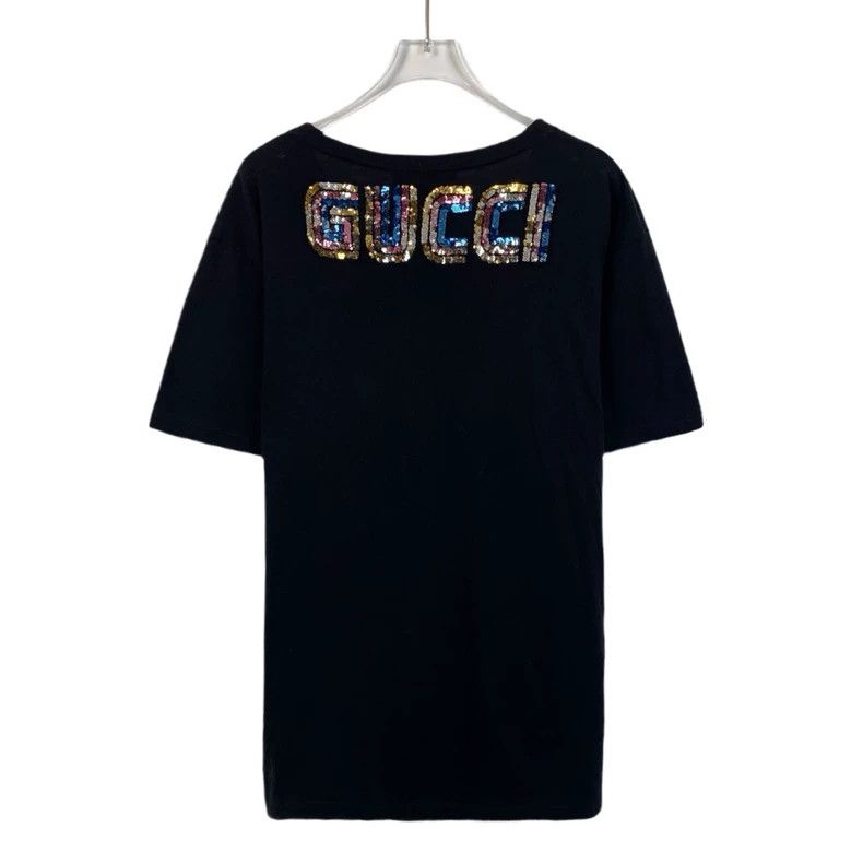Gucci Gucci Black printed sequin decoration round-neck cotton sho Size US M / EU 48-50 / 2 - 2 Thumbnail