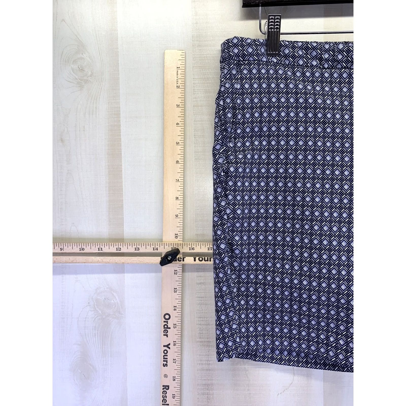 Vintage Mario Serrani Italy Womens Blue Diamond Pattern Stretch Shorts Size 10 Bermuda Jeans Bermuda Shorts Womens 10 Blue Diamond Stretch Shirt Nearby Size 32" / US 10 / IT 46 - 4 Thumbnail