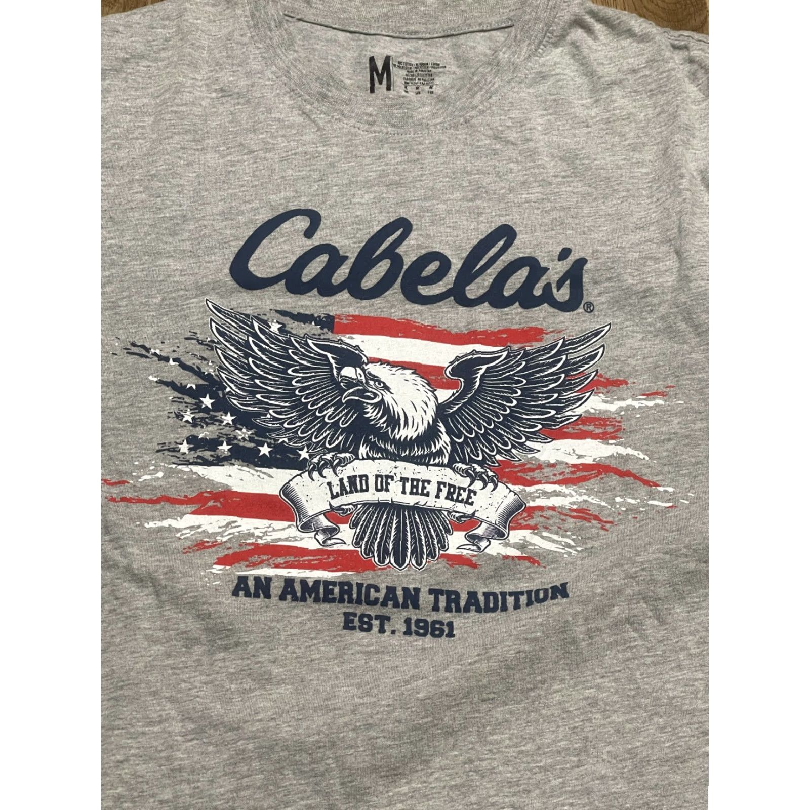 Vintage Cabela's Shirt Men M Red White Blue Grey American Flag Shirt T-Shirt Short Sleeve Crew Neck Size US M / EU 48-50 / 2 - 5 Thumbnail