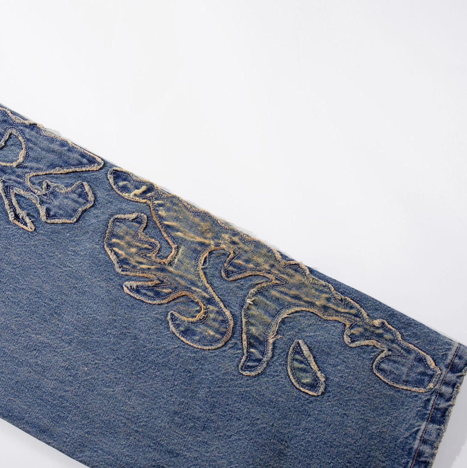 Other Appliqué Denim Premium Wide-Leg Bespoke Jeans Size US 32 / EU 48 - 4 Thumbnail