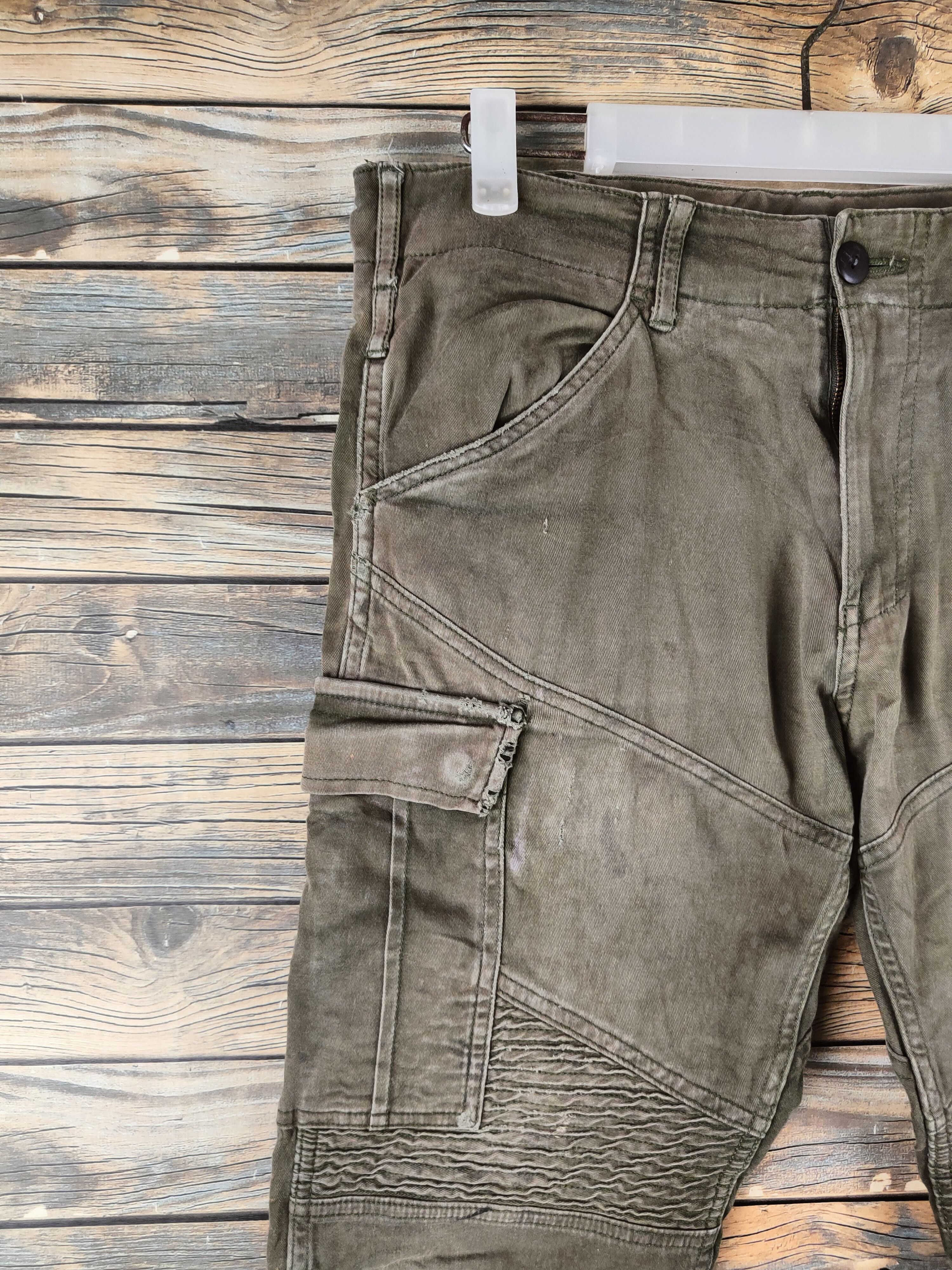Japanese Brand DL Gladiator Olive Multipocket Cargo Pants #46-400 Size US 32 / EU 48 - 3 Thumbnail