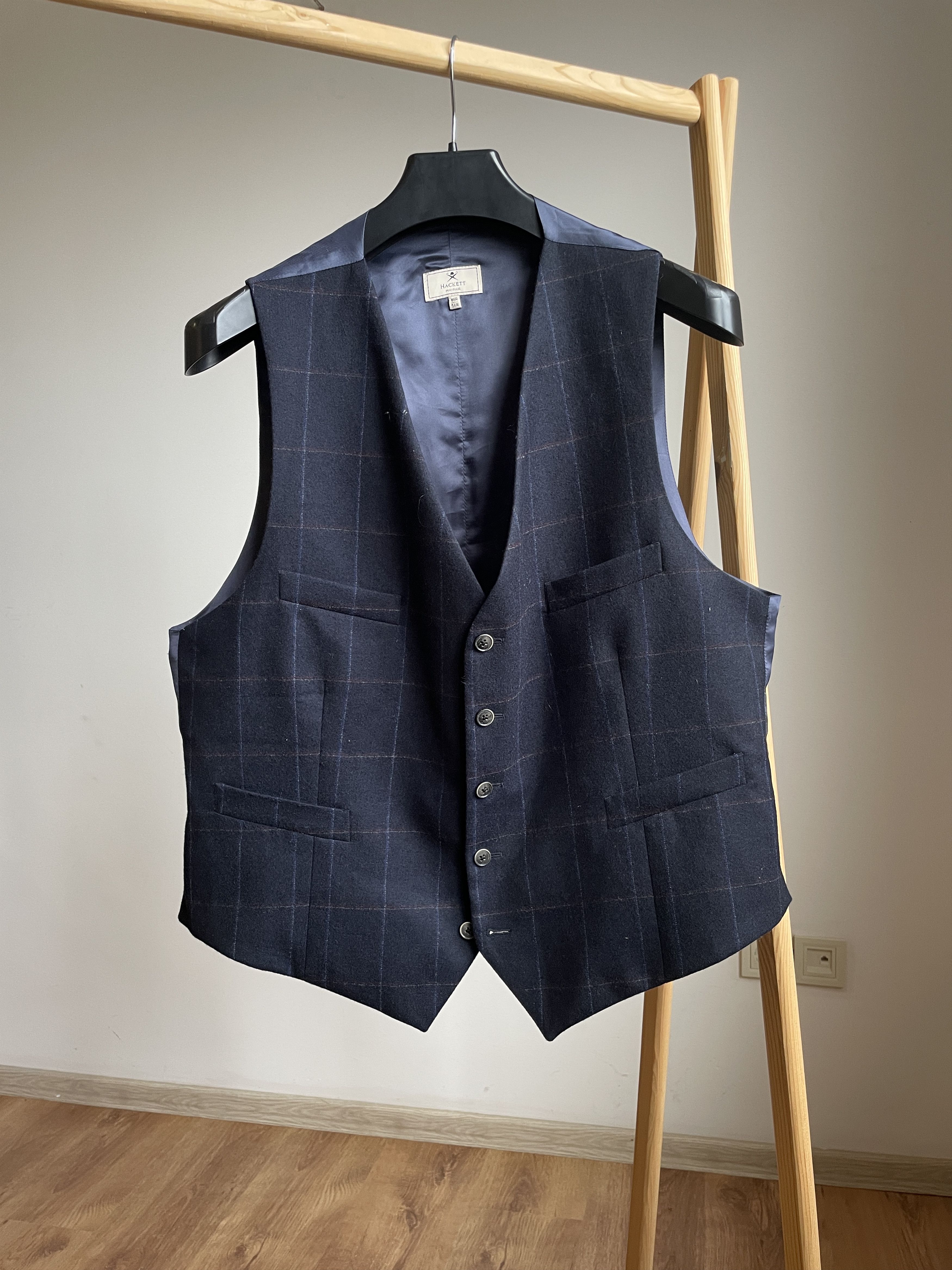 Hackett Hackett Mayfair Check Wool Waistcoat Size UK/US 46/EUR 56 Size 46R - 1 Thumbnail