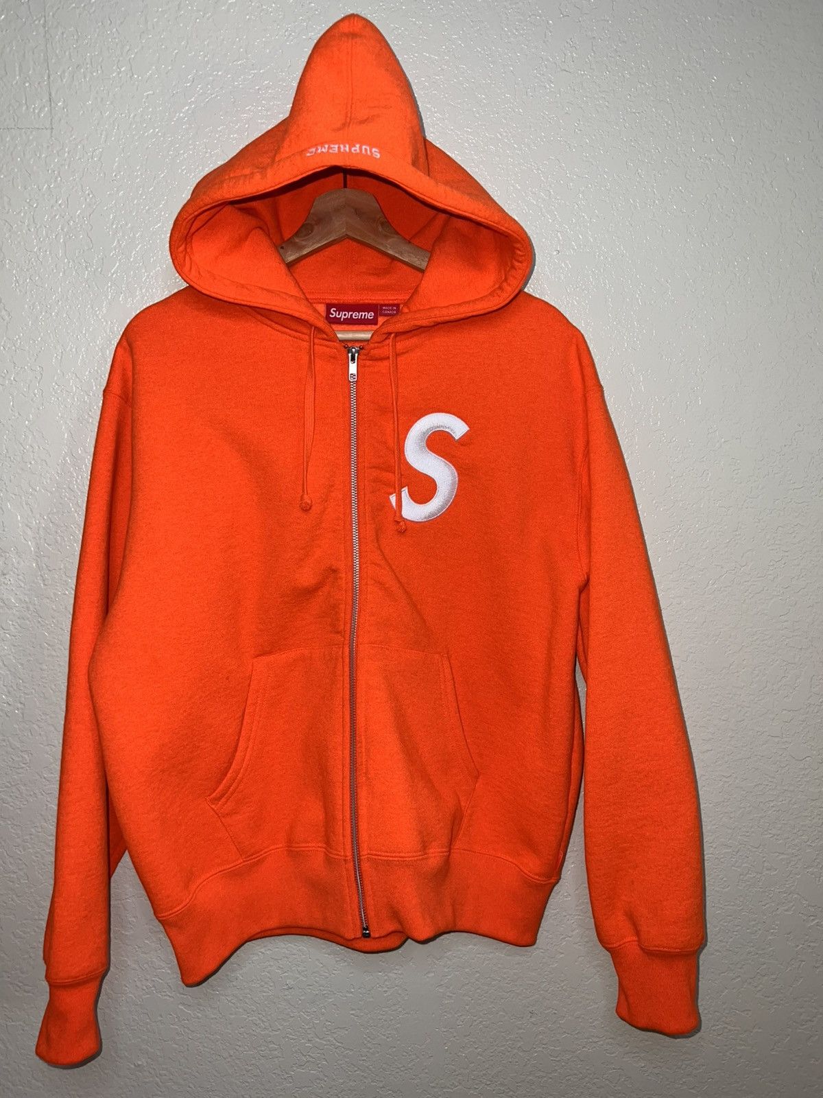 Supreme Supreme S logo zip up hoodie | Grailed