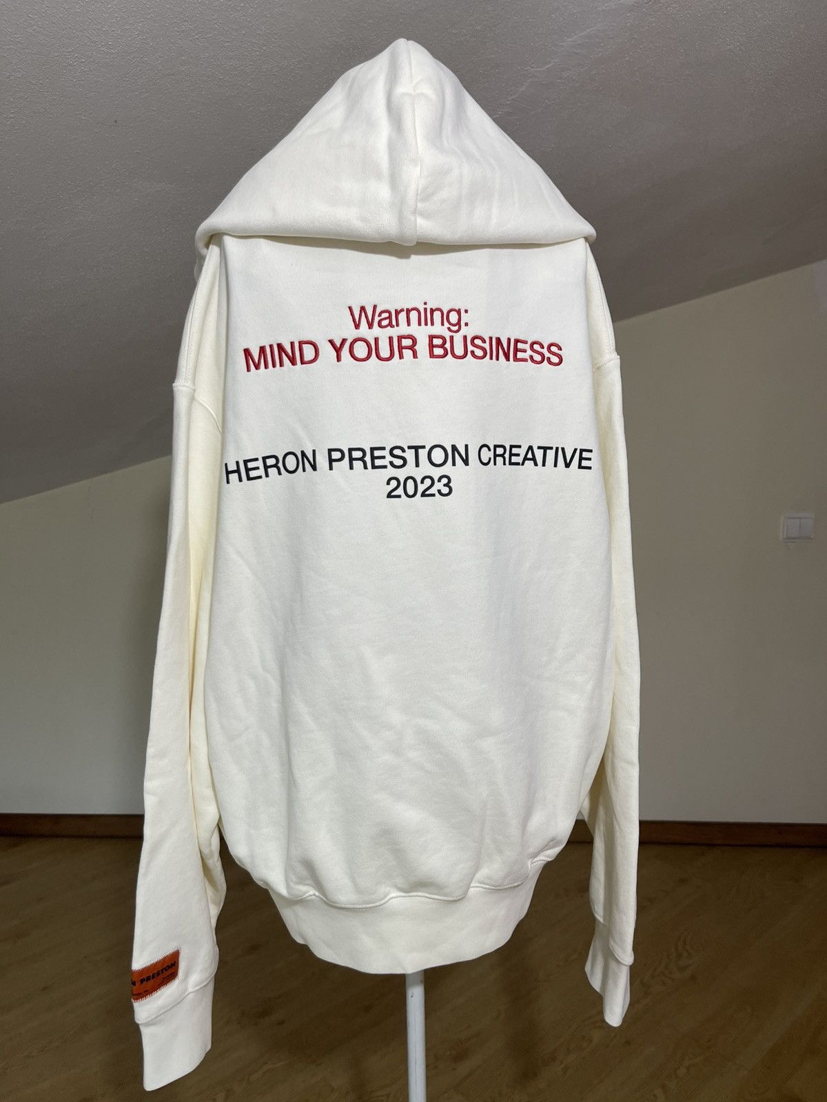 Heron Preston Heron Preston Security Logo Hoodie –White –FW23 - New-Size L Size US L / EU 52-54 / 3 - 1 Thumbnail